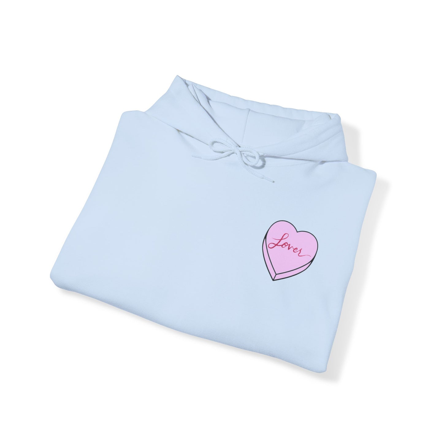 TS "Lover" Valentine's Day Candy Heart Unisex Heavy Blend™ Hooded Sweatshirt