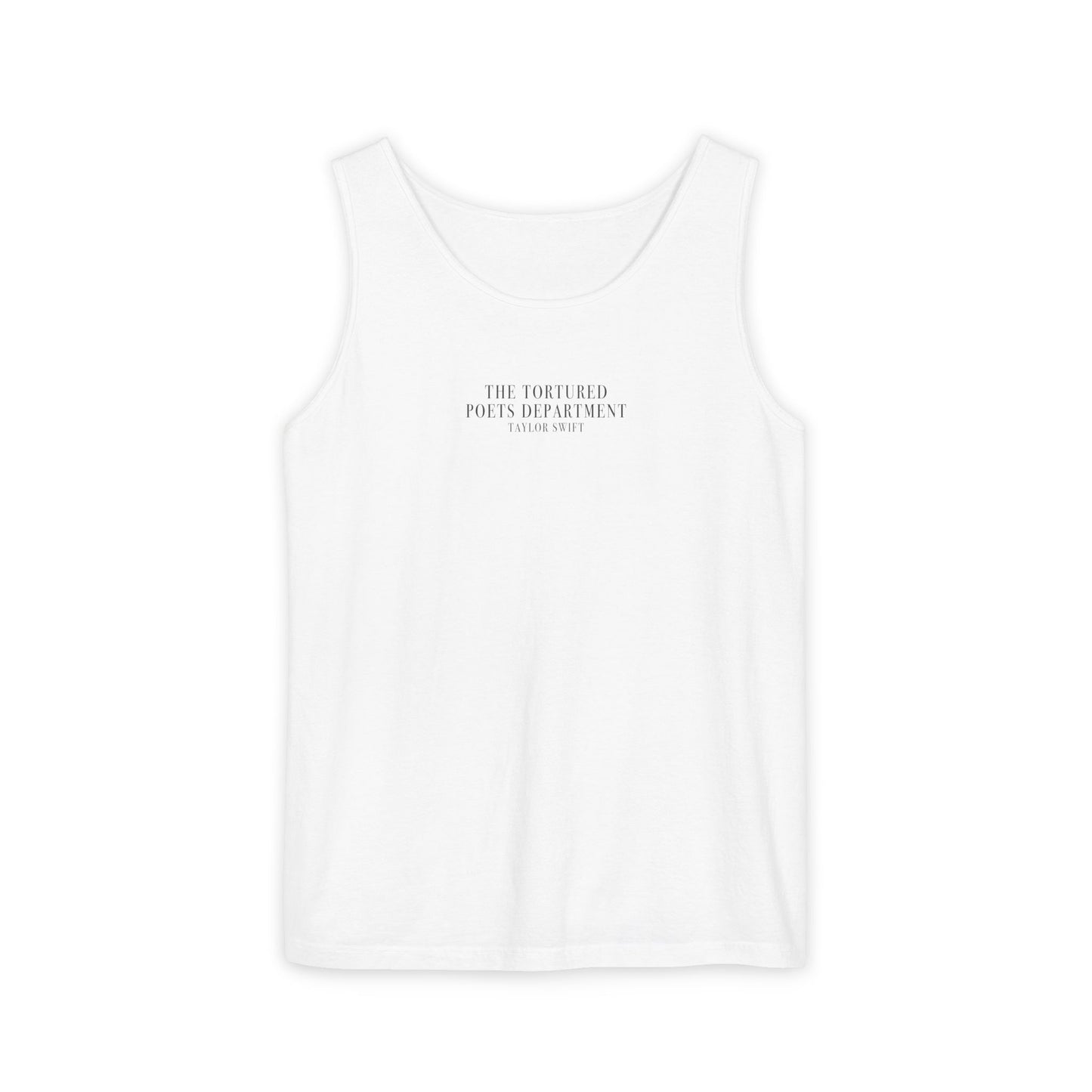 "The Tortured Poets Department Taylor Swift" Unisex Tank Top (TS TTPD, TS 11, Basic Tee, Garment-Dyed Tank Top)