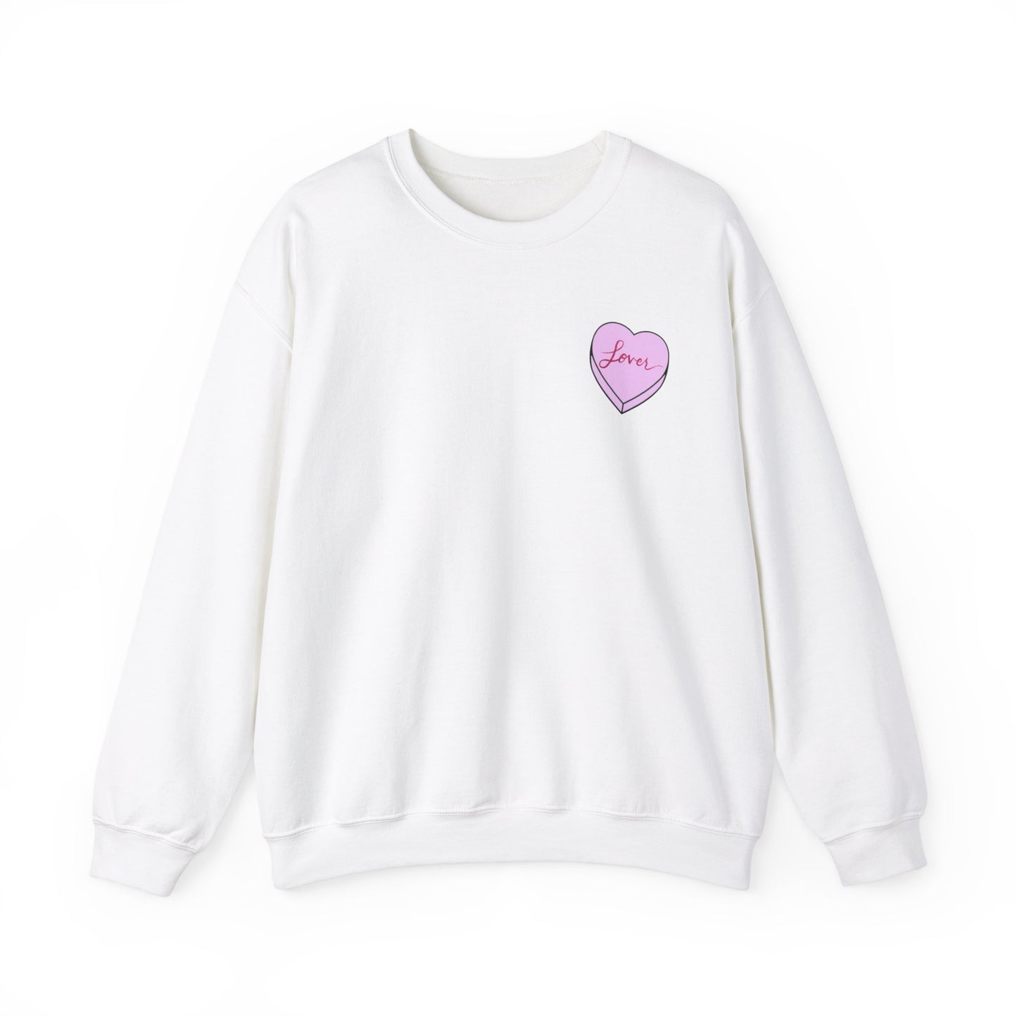 TS "Lover" Valentine's Day Candy Heart Unisex Heavy Blend™ Crewneck Sweatshirt