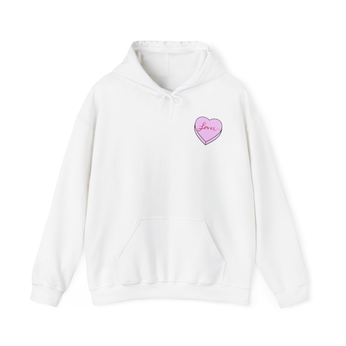 TS "Lover" Valentine's Day Candy Heart Unisex Heavy Blend™ Hooded Sweatshirt