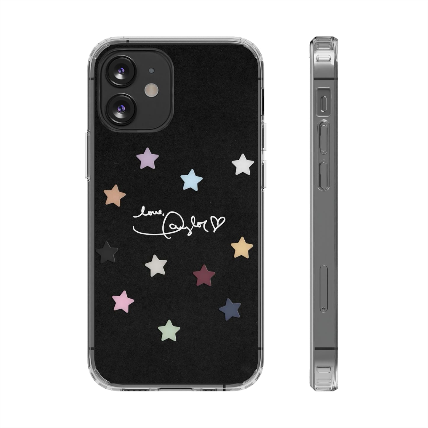 "Love, Taylor" Taylor Swift Confetti Black/Clear Phone Cases (Iphone & Samsung)