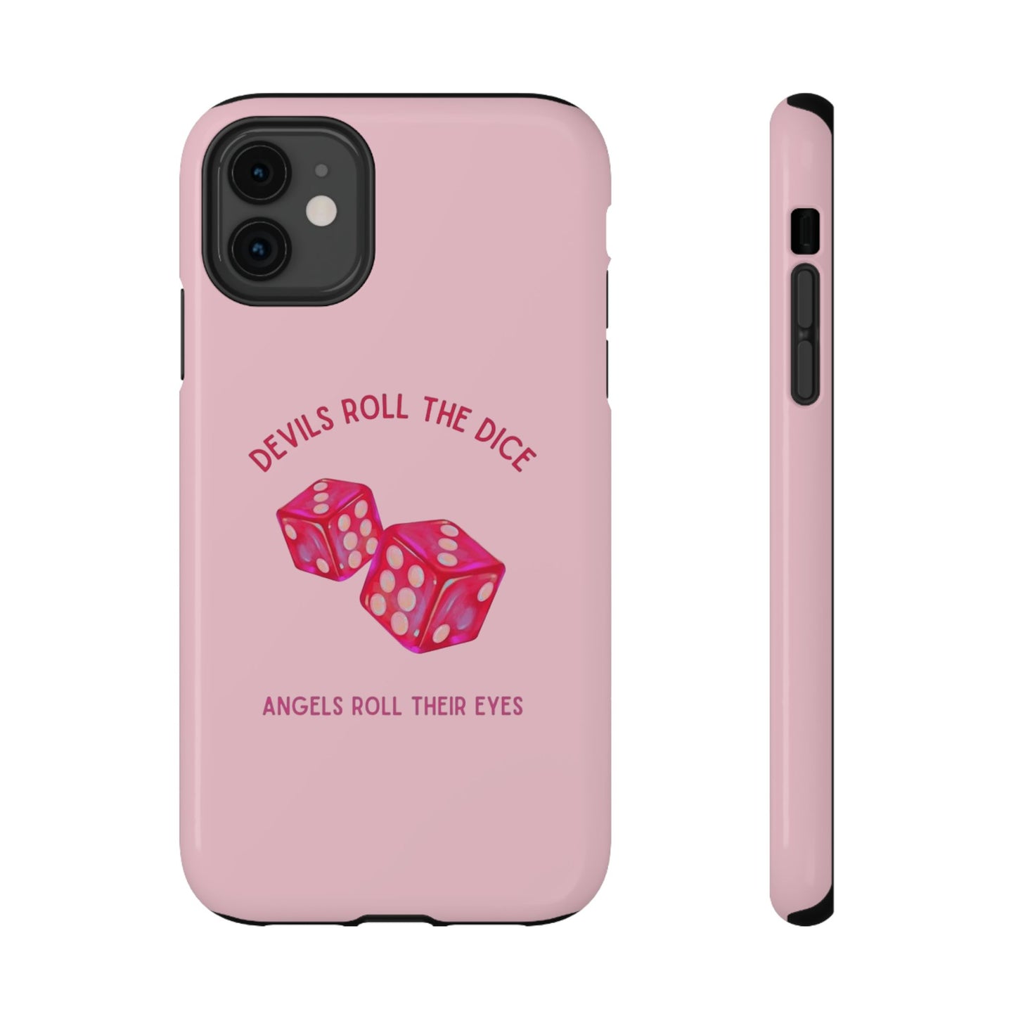 "Devils Roll The Dice, Angels Roll Their Eyes" Taylor Swift Cruel Summer (Lover) Pink Dice Impact-Resistant Phone Cases (Iphone & Samsung)