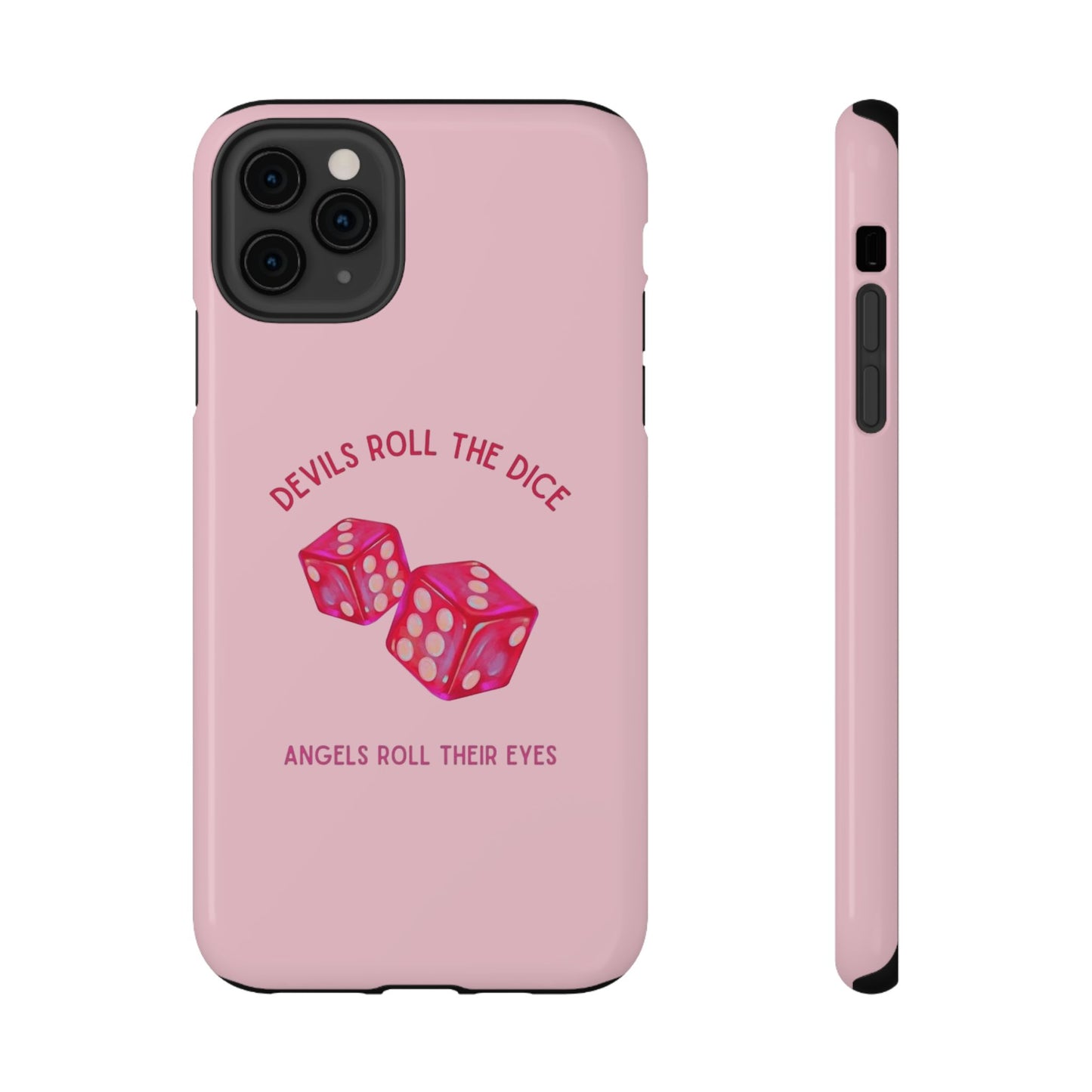 "Devils Roll The Dice, Angels Roll Their Eyes" Taylor Swift Cruel Summer (Lover) Pink Dice Impact-Resistant Phone Cases (Iphone & Samsung)