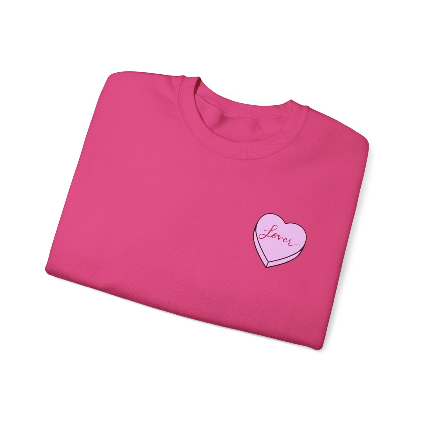 TS "Lover" Valentine's Day Candy Heart Unisex Heavy Blend™ Crewneck Sweatshirt