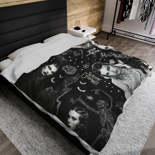 Black Taylor Swift Halloween Velveteen Plush Blanket