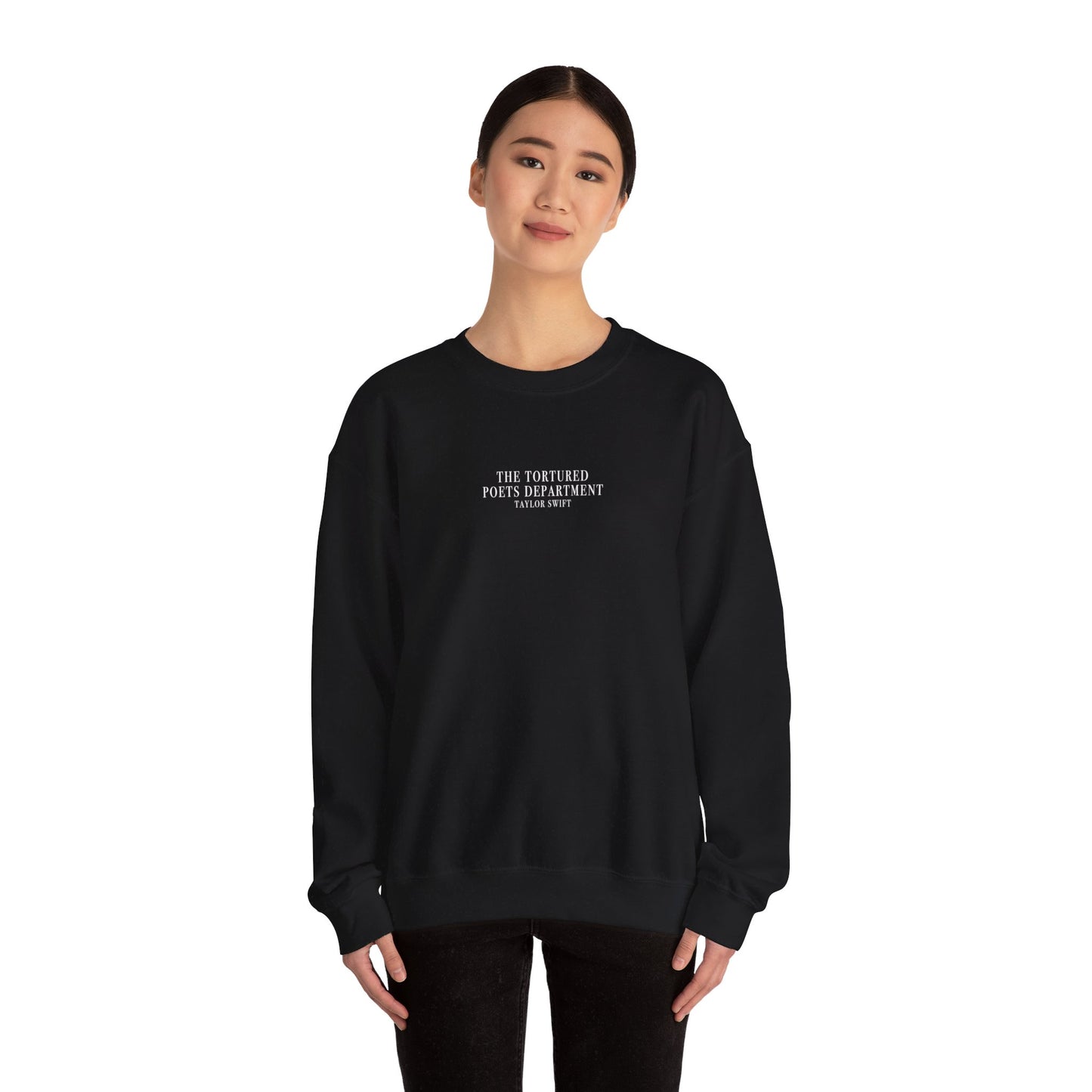 BASIC "The Tortured Poets Department Taylor Swift" (TS, The Tortured Poets Department, Basic Sweatshirt, Unisex Heavy Blend™ Crewneck Sweatshirt)