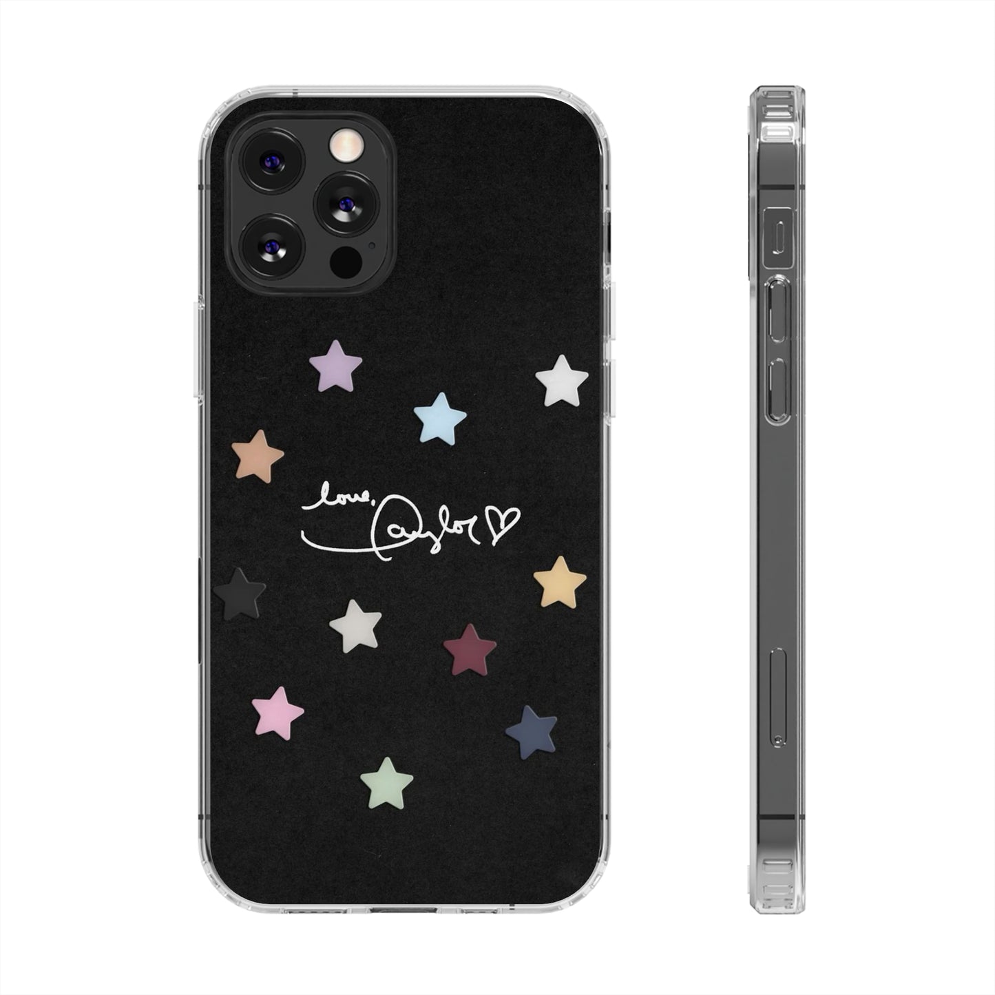 "Love, Taylor" Taylor Swift Confetti Black/Clear Phone Cases (Iphone & Samsung)