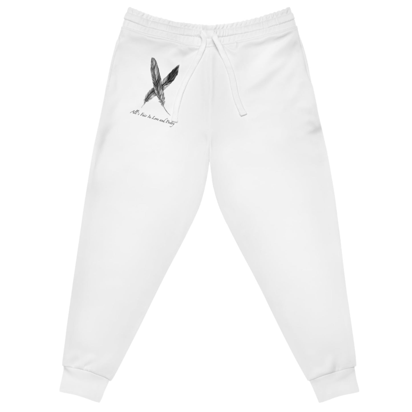 Feathers "All's Fair In Love and Poetry" TTPD White Athletic Joggers (AOP) (TS, The Tortured Poets Department, TS 11)