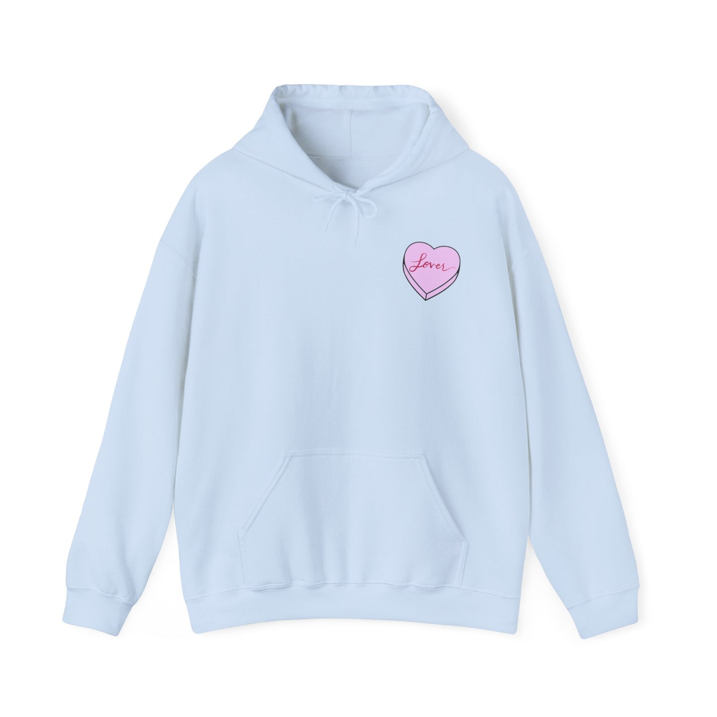 TS "Lover" Valentine's Day Candy Heart Unisex Heavy Blend™ Hooded Sweatshirt