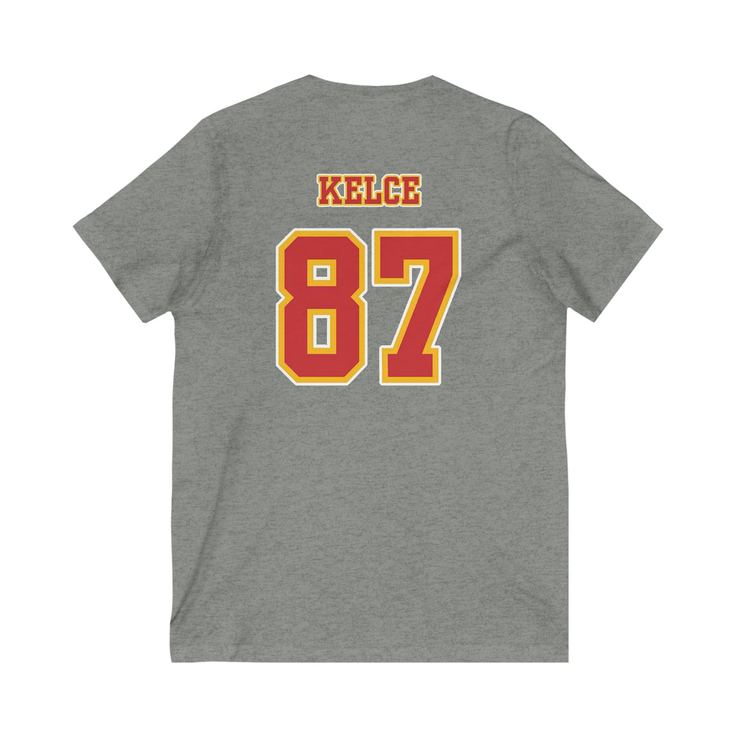 Kansas City Chiefs (KC) Travis Kelce 87 Superbowl LVIII Unisex Jersey Short Sleeve V-Neck Tee