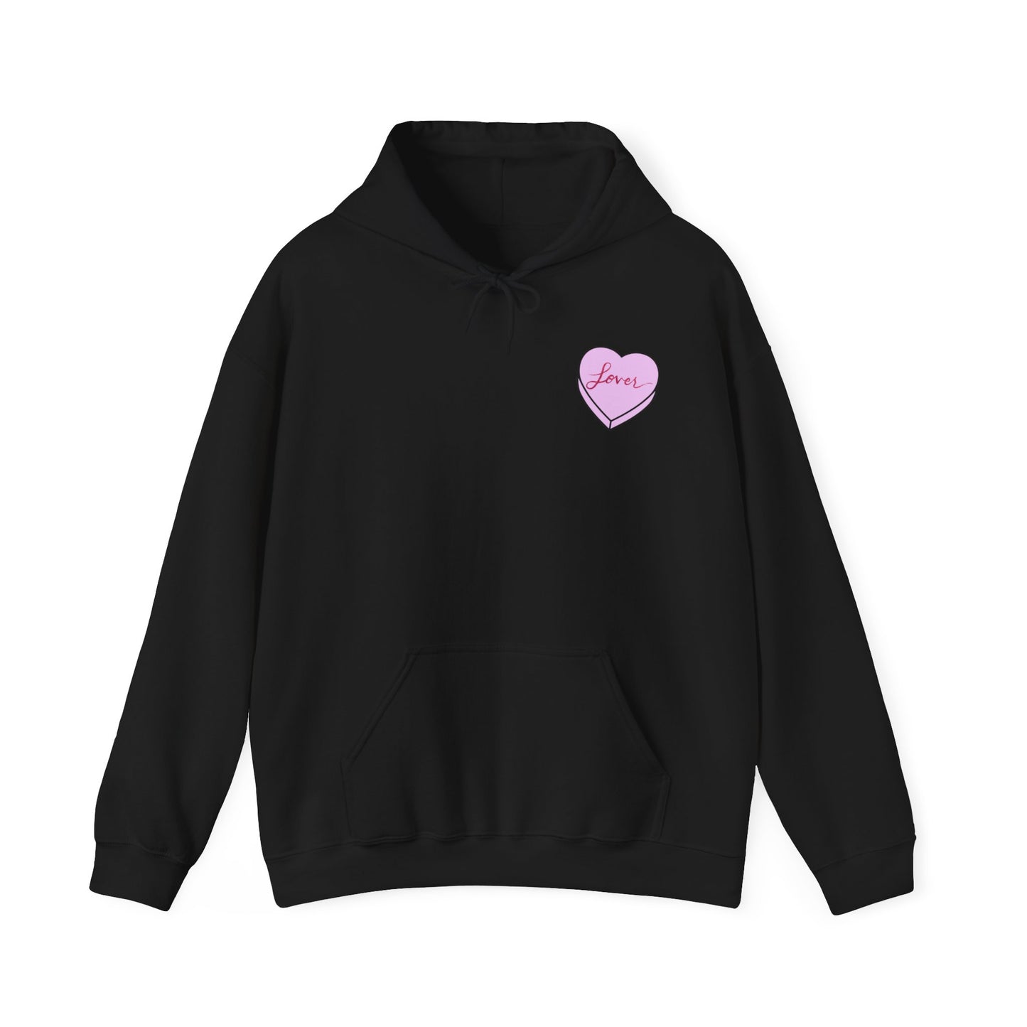 TS "Lover" Valentine's Day Candy Heart Unisex Heavy Blend™ Hooded Sweatshirt