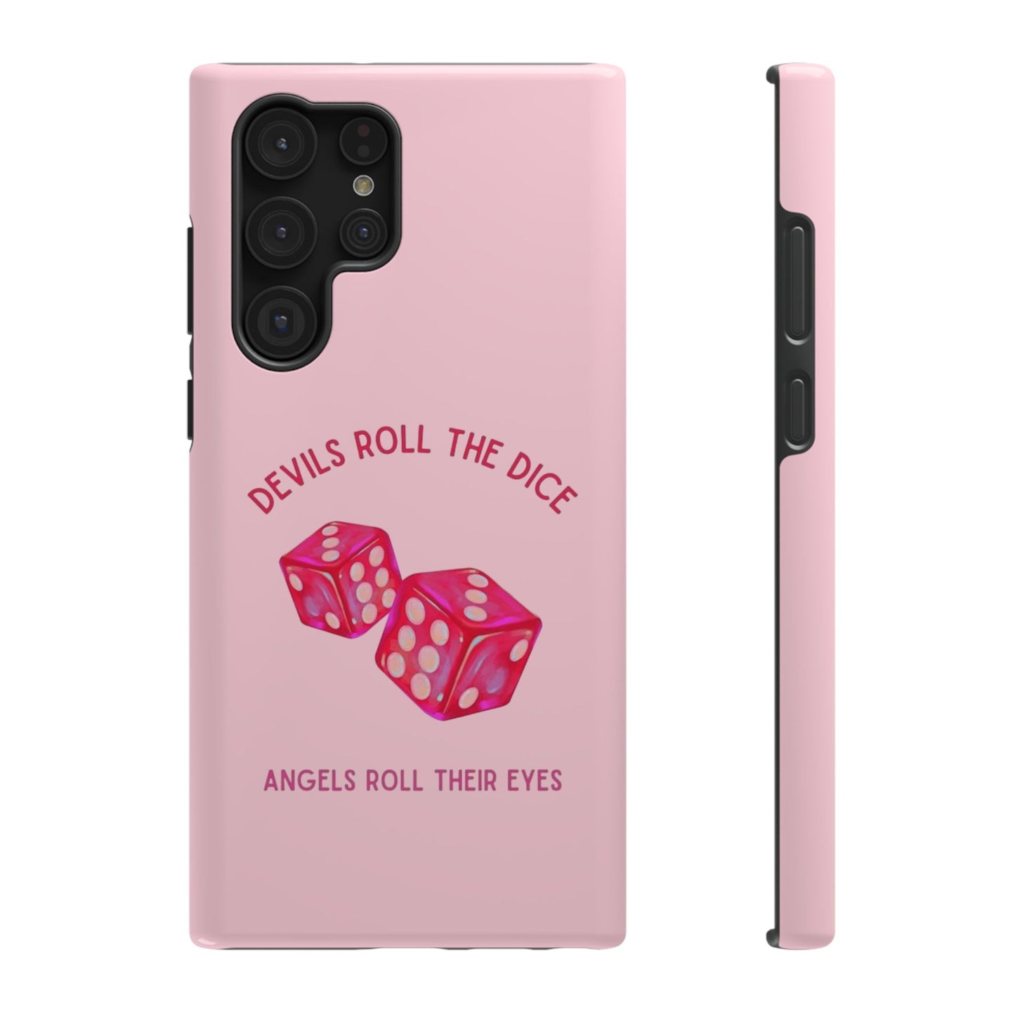 "Devils Roll The Dice, Angels Roll Their Eyes" Taylor Swift Cruel Summer (Lover) Pink Dice Impact-Resistant Phone Cases (Iphone & Samsung)