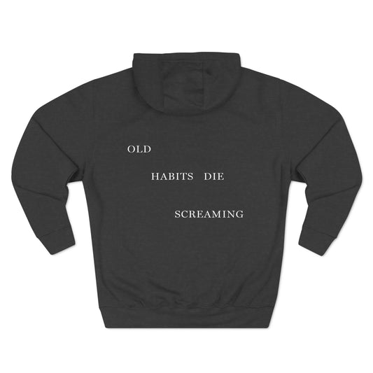 "OLD HABITS DIE SCREAMING" TTPD 'The Black Dog' Variant Hoodie (TS, The Tortured Poets Department, Three-Panel Fleece Hoodie)