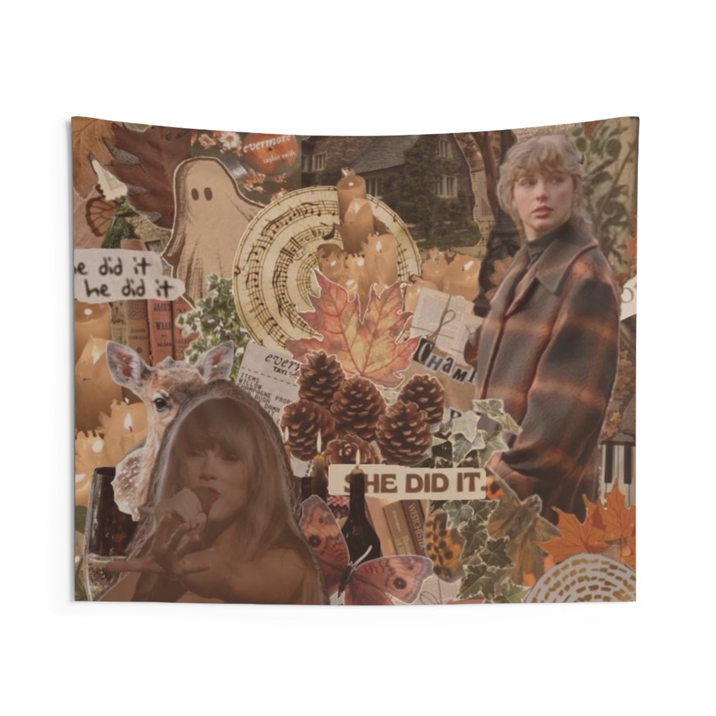 Light Brown Evermore Taylor Swift Fall/Autumn Tapestry