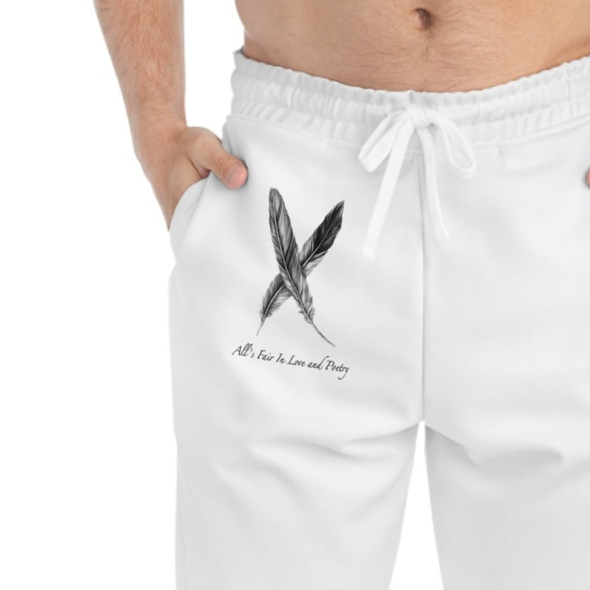 Feathers "All's Fair In Love and Poetry" TTPD White Athletic Joggers (AOP) (TS, The Tortured Poets Department, TS 11)