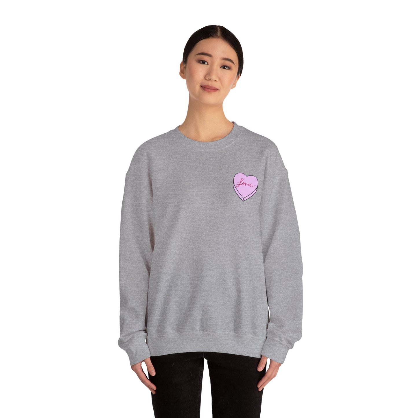 TS "Lover" Valentine's Day Candy Heart Unisex Heavy Blend™ Crewneck Sweatshirt