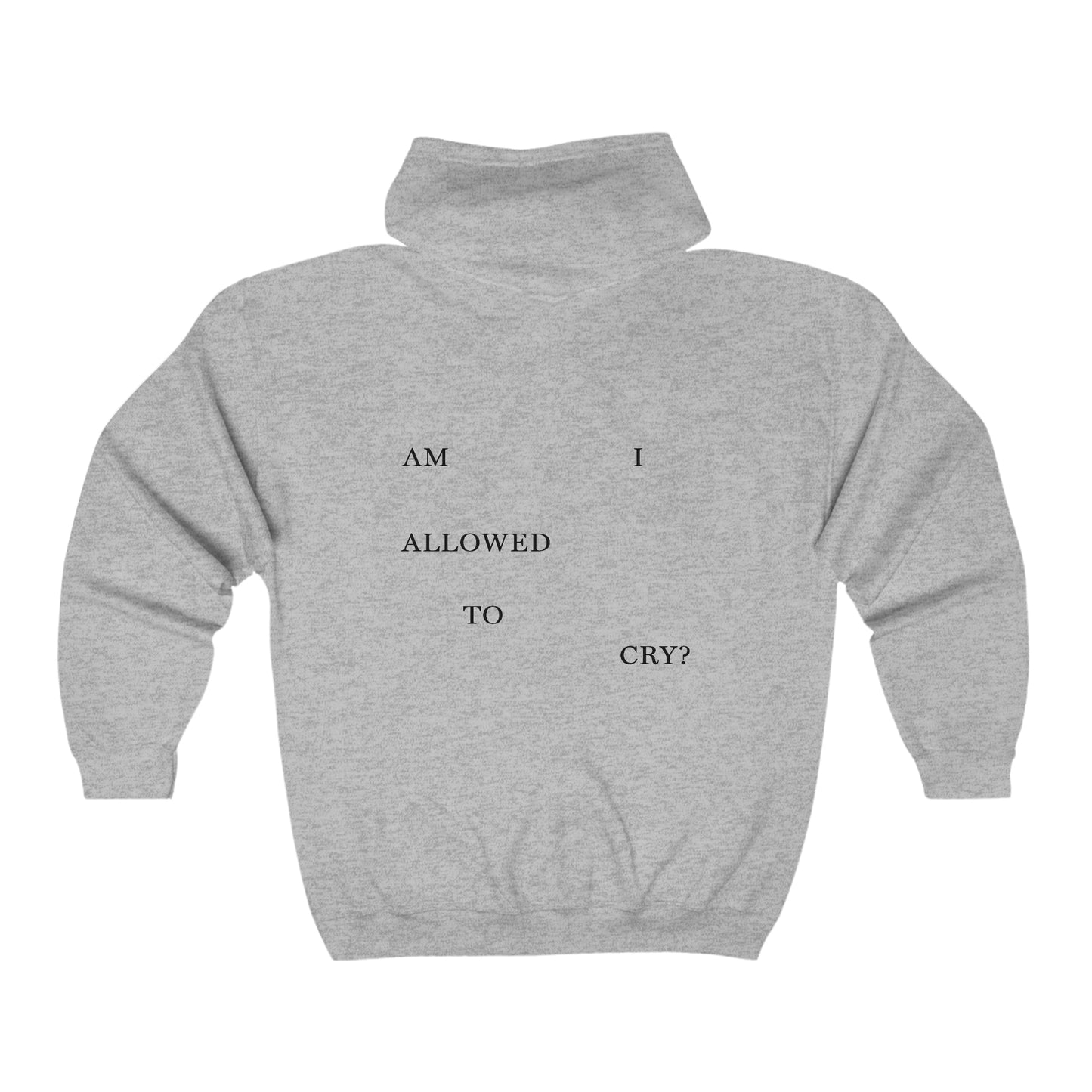 "AM I ALLOWED TO CRY?" 'The Albatross' Variant ZIP-UP Hoodie (TS, The Tortured Poets Department, Unisex Heavy Blend™ Full Zip Hooded Sweatshirt)