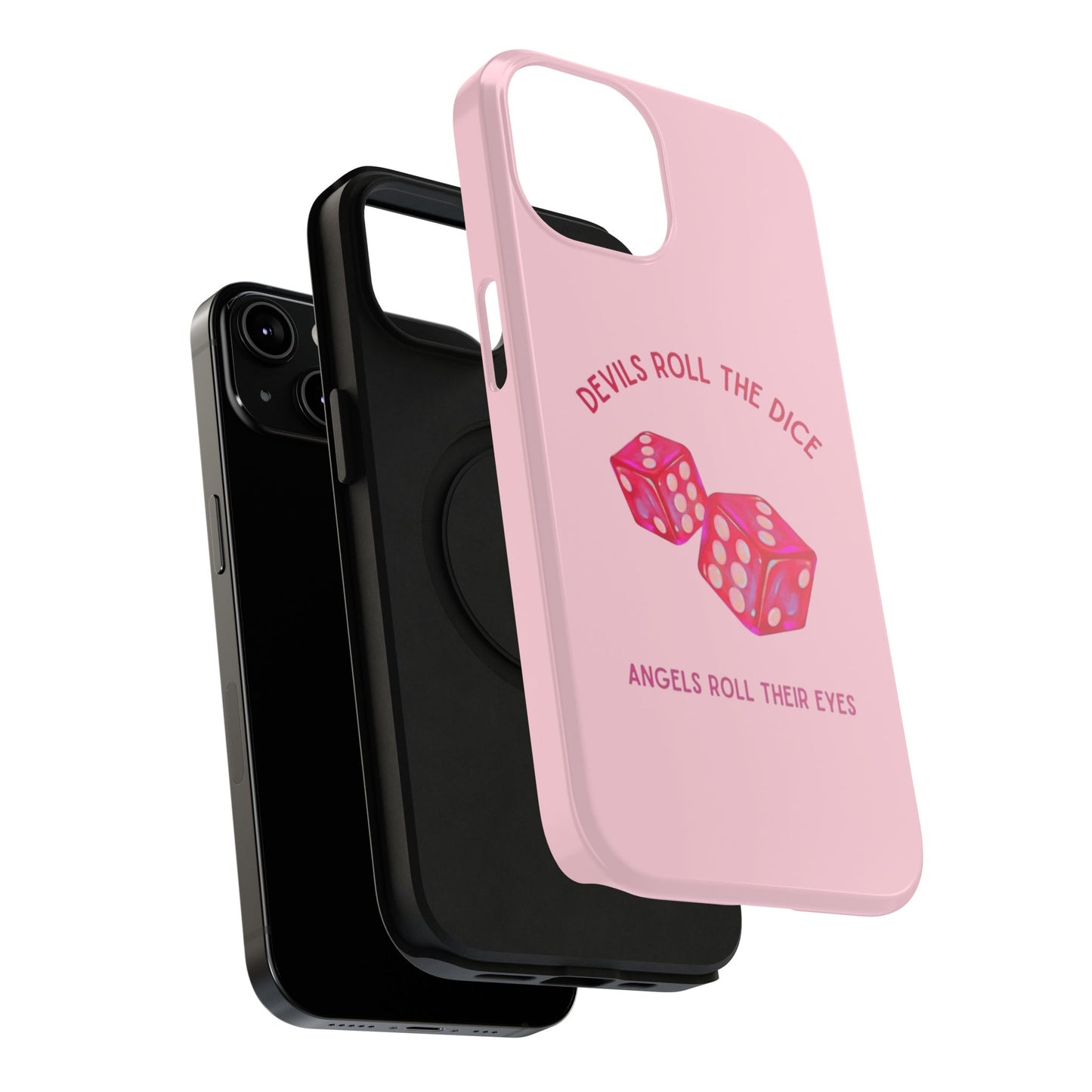 "Devils Roll The Dice, Angels Roll Their Eyes" Taylor Swift Cruel Summer (Lover) Pink Dice Impact-Resistant Phone Cases (Iphone & Samsung)