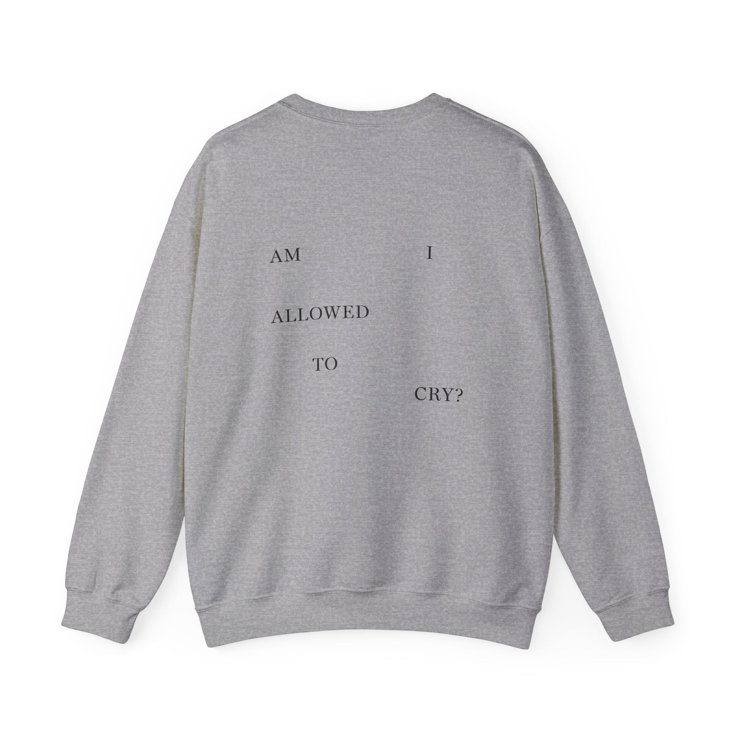 "AM I ALLOWED TO CRY?" TTPD 'The Albatross' Variant Crewneck (TS, The Tortured Poets Department, Unisex Heavy Blend™ Crewneck Sweatshirt)