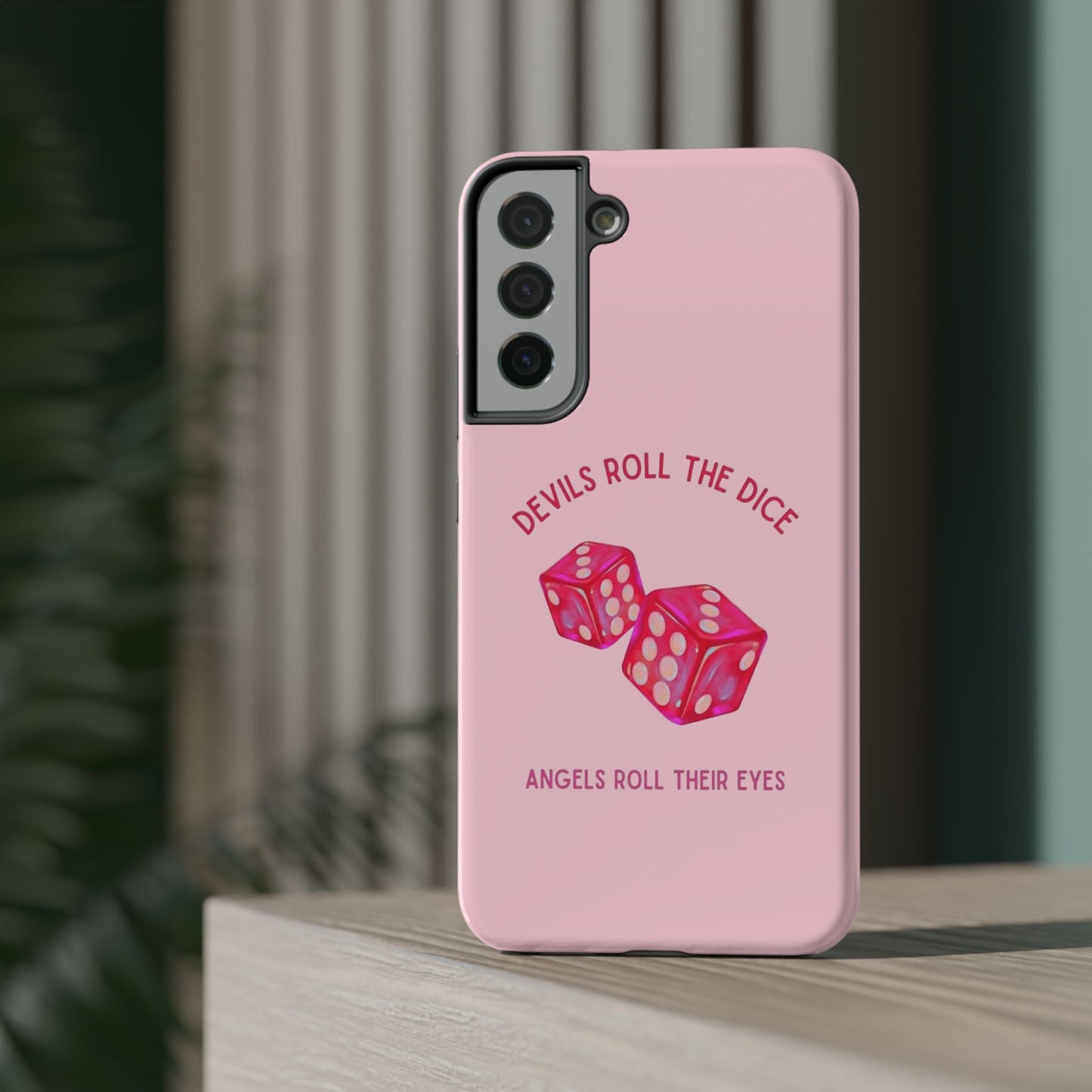 "Devils Roll The Dice, Angels Roll Their Eyes" Taylor Swift Cruel Summer (Lover) Pink Dice Impact-Resistant Phone Cases (Iphone & Samsung)