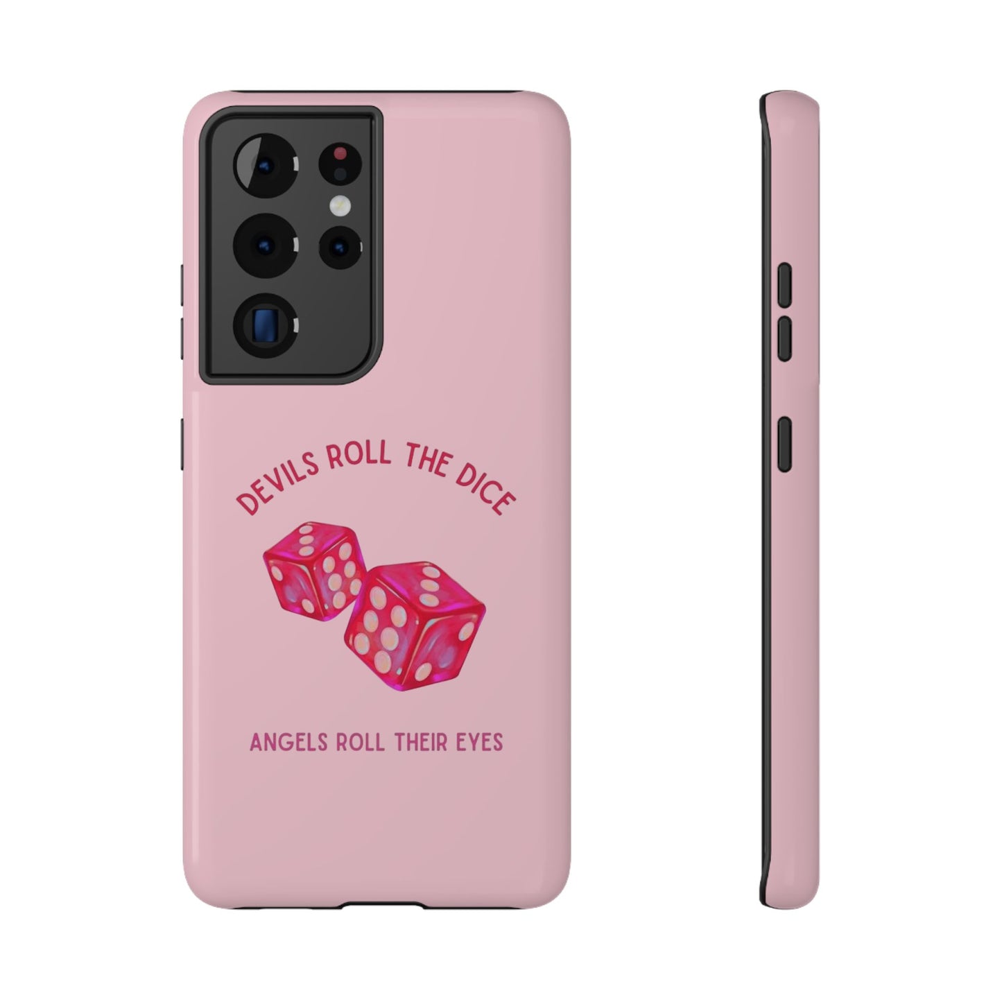 "Devils Roll The Dice, Angels Roll Their Eyes" Taylor Swift Cruel Summer (Lover) Pink Dice Impact-Resistant Phone Cases (Iphone & Samsung)