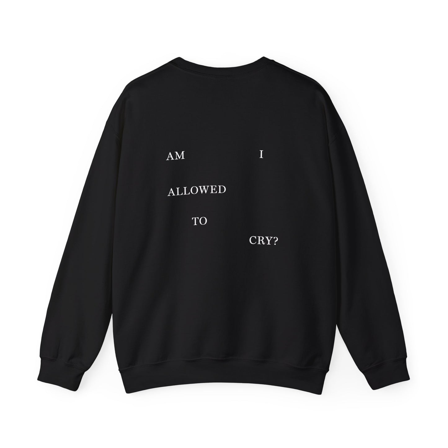 "AM I ALLOWED TO CRY?" TTPD 'The Albatross' Variant Crewneck (TS, The Tortured Poets Department, Unisex Heavy Blend™ Crewneck Sweatshirt)