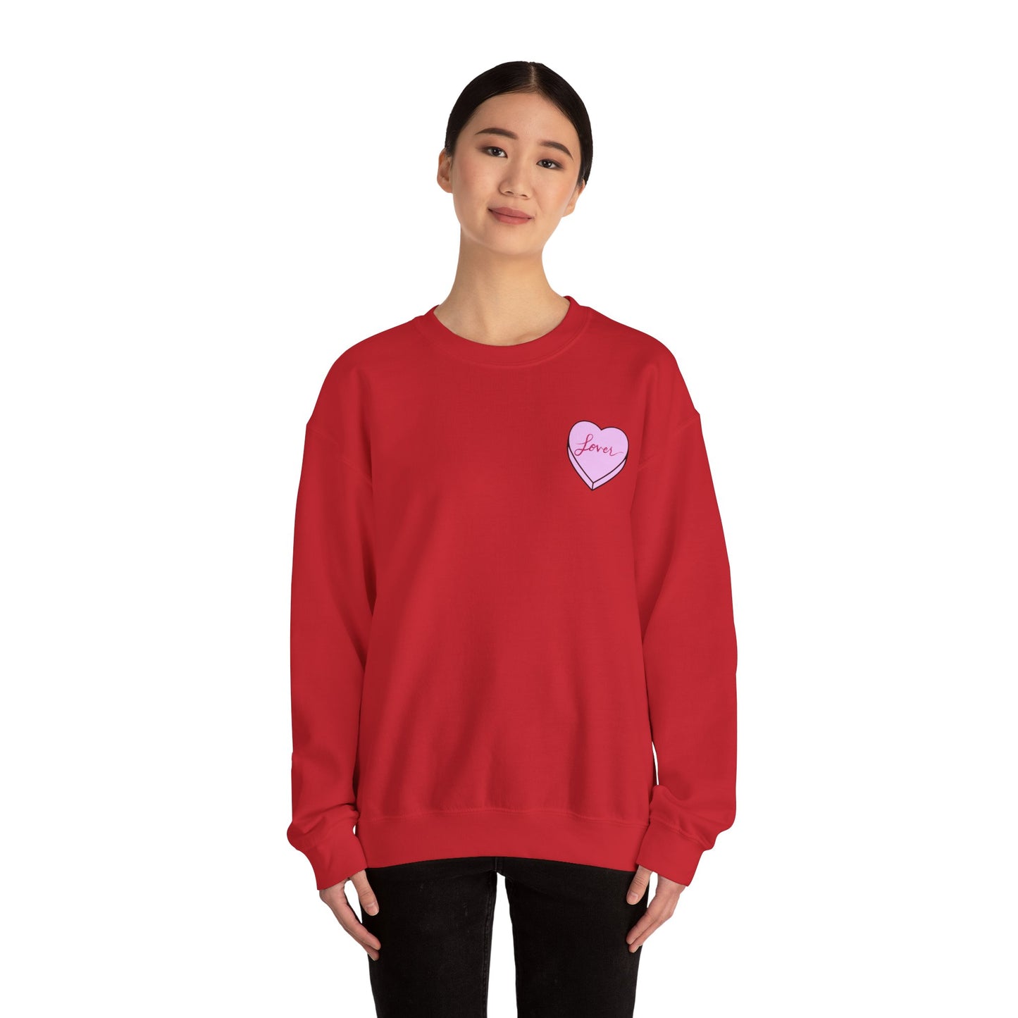 TS "Lover" Valentine's Day Candy Heart Unisex Heavy Blend™ Crewneck Sweatshirt