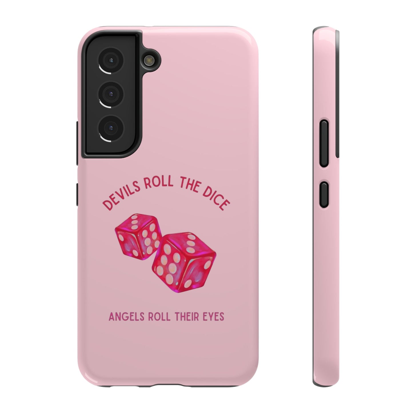 "Devils Roll The Dice, Angels Roll Their Eyes" Taylor Swift Cruel Summer (Lover) Pink Dice Impact-Resistant Phone Cases (Iphone & Samsung)