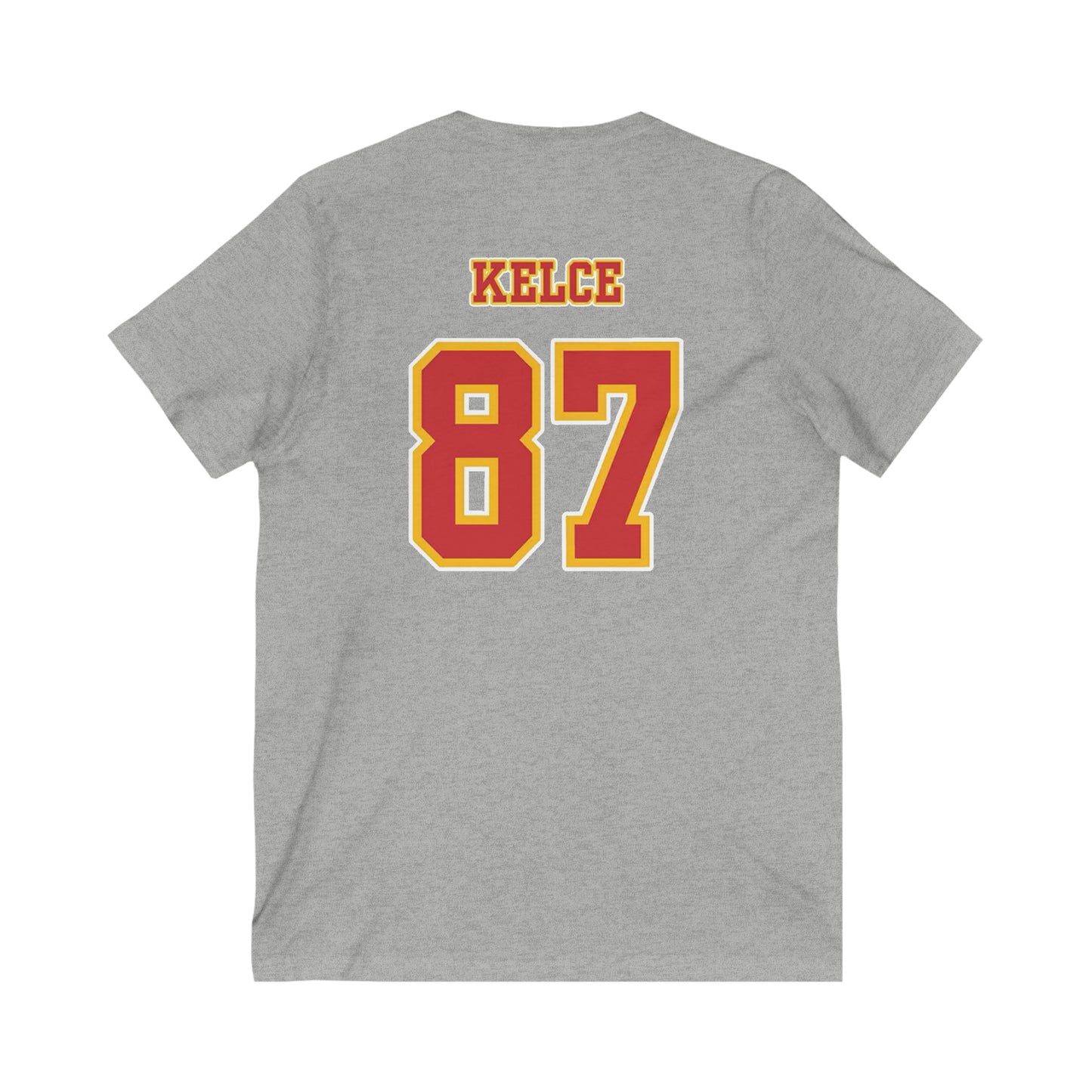 Kansas City Chiefs (KC) Travis Kelce 87 Superbowl LVIII Unisex Jersey Short Sleeve V-Neck Tee