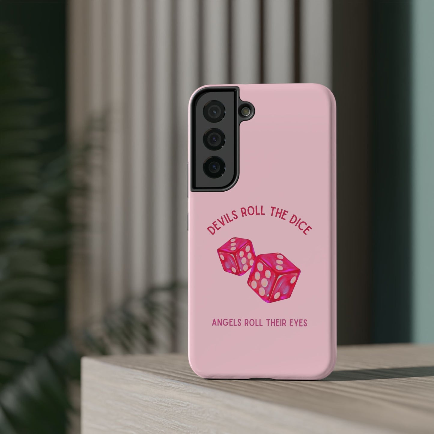 "Devils Roll The Dice, Angels Roll Their Eyes" Taylor Swift Cruel Summer (Lover) Pink Dice Impact-Resistant Phone Cases (Iphone & Samsung)