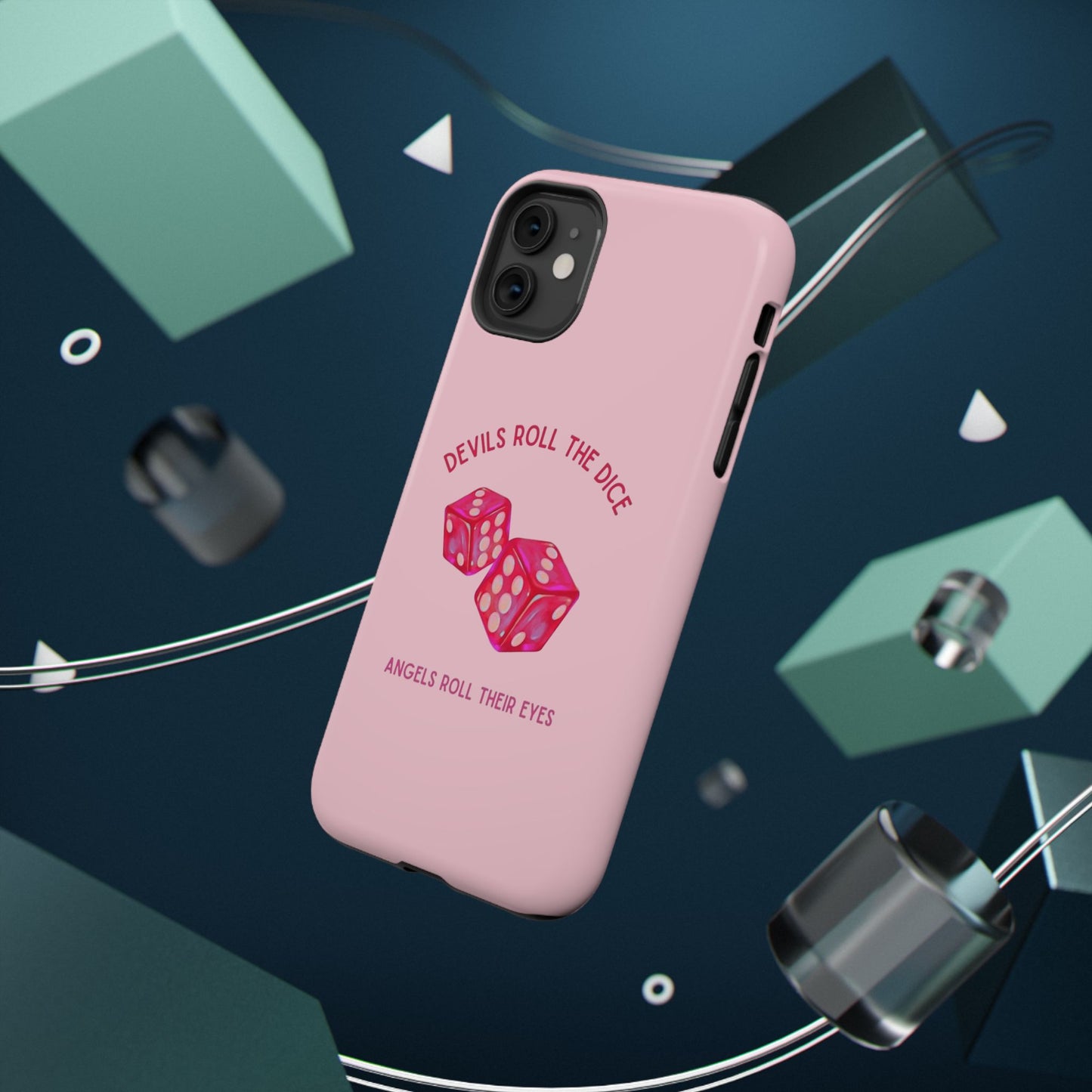 "Devils Roll The Dice, Angels Roll Their Eyes" Taylor Swift Cruel Summer (Lover) Pink Dice Impact-Resistant Phone Cases (Iphone & Samsung)