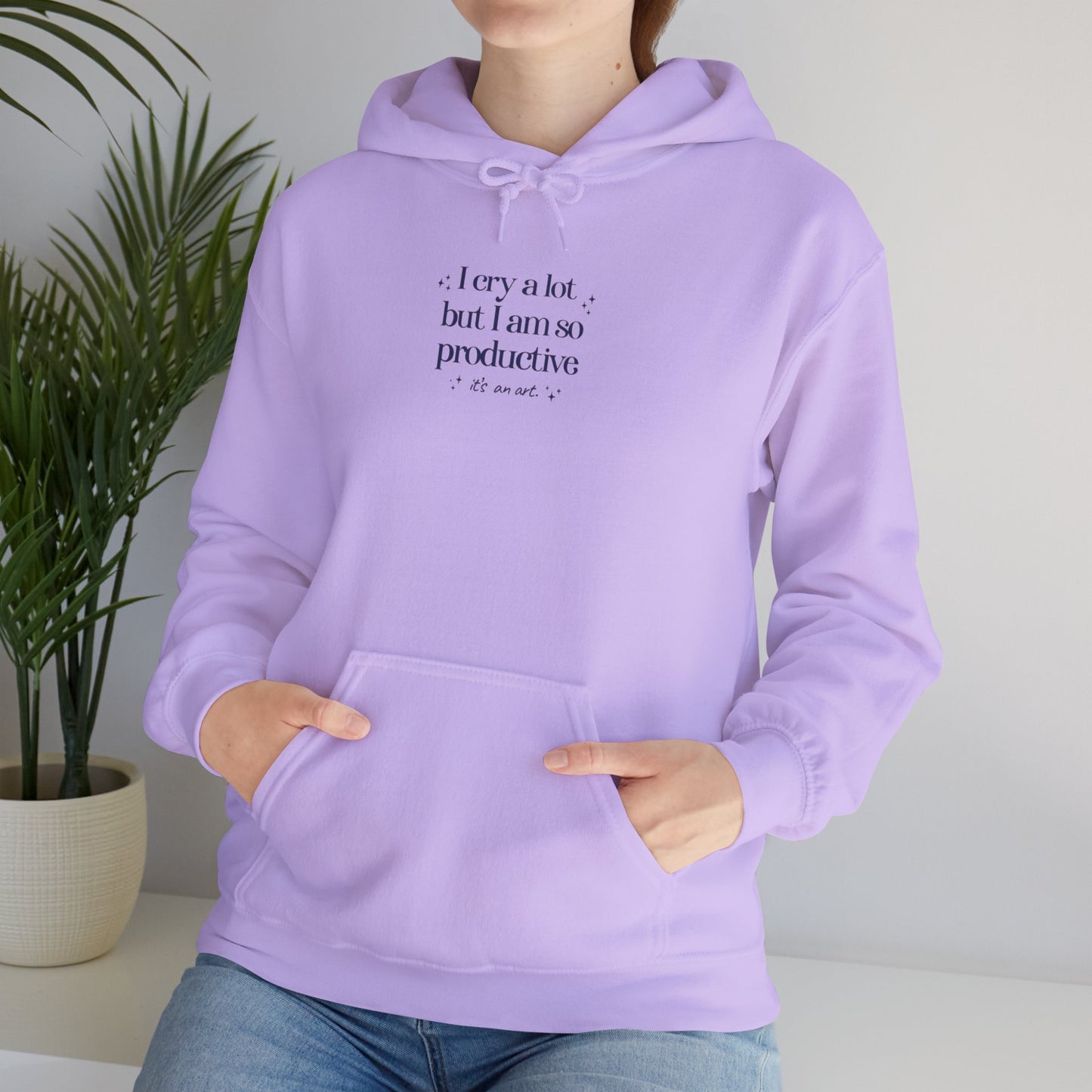 TS "I cry a lot but I am so productive, it's an art." TTPD Hoodie (Multiple Colors Available, Unisex Heavy Blend™ Hooded Sweatshirt)