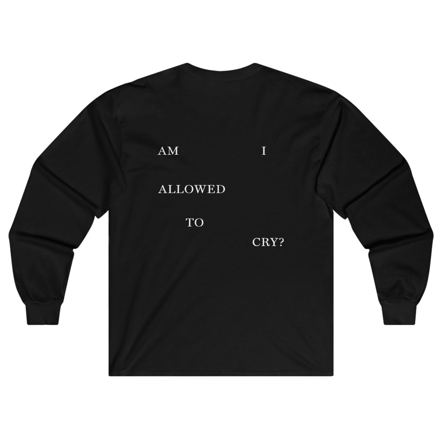 "AM I ALLOWED TO CRY?" TTPD 'The Albatross' Variant Long Sleeve (TS, The Tortured Poets Department, Unisex Ultra Cotton Long Sleeve Tee)