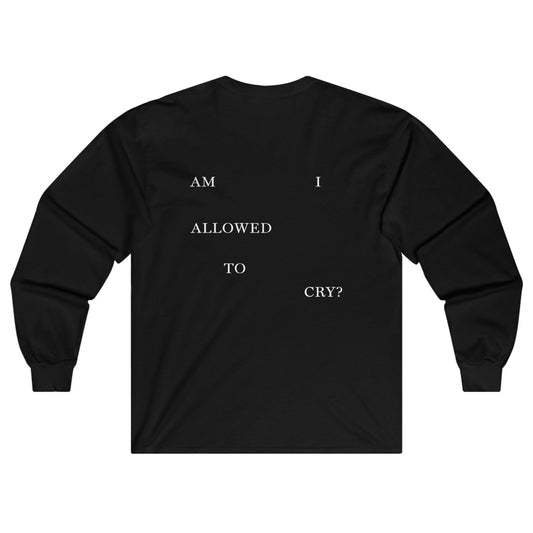 "AM I ALLOWED TO CRY?" TTPD 'The Albatross' Variant Long Sleeve (TS, The Tortured Poets Department, Unisex Ultra Cotton Long Sleeve Tee)