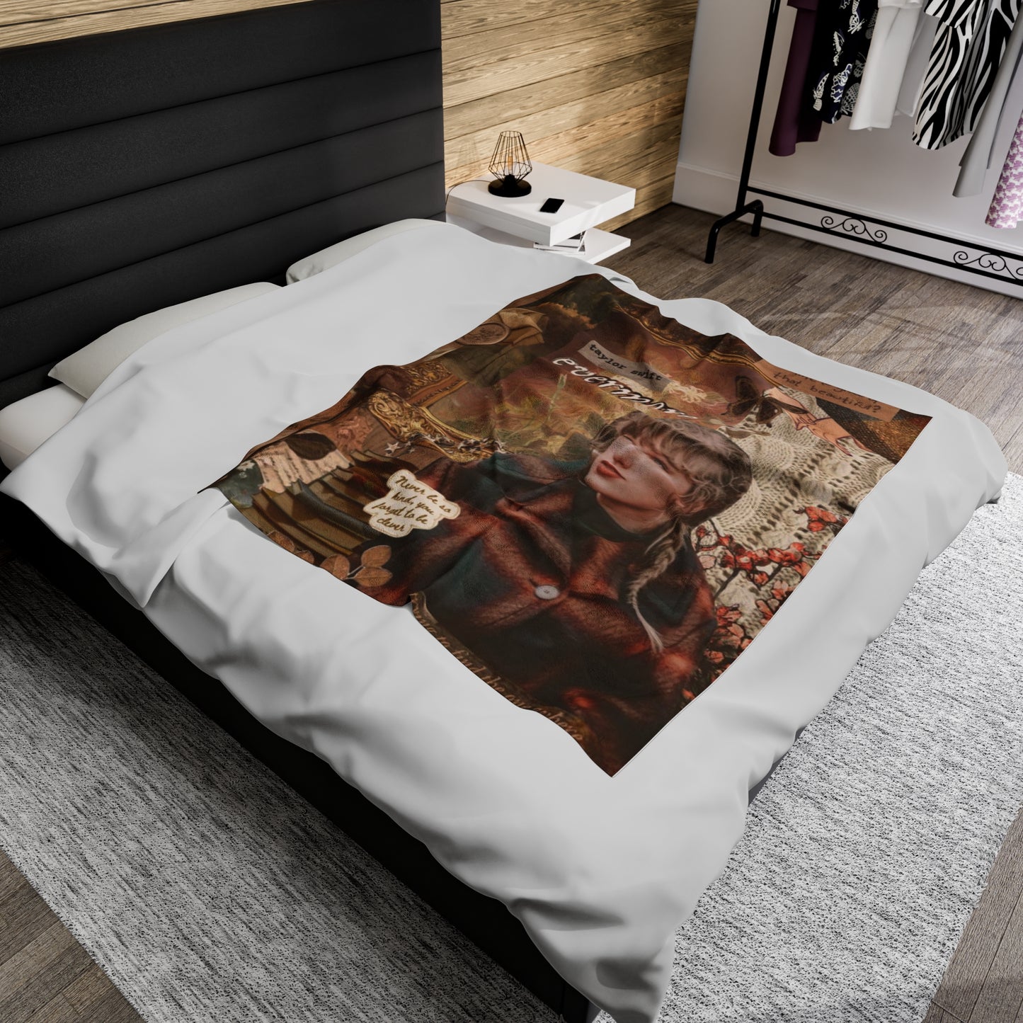 Taylor Swift Brown Evermore Fall Velveteen Plush Blanket