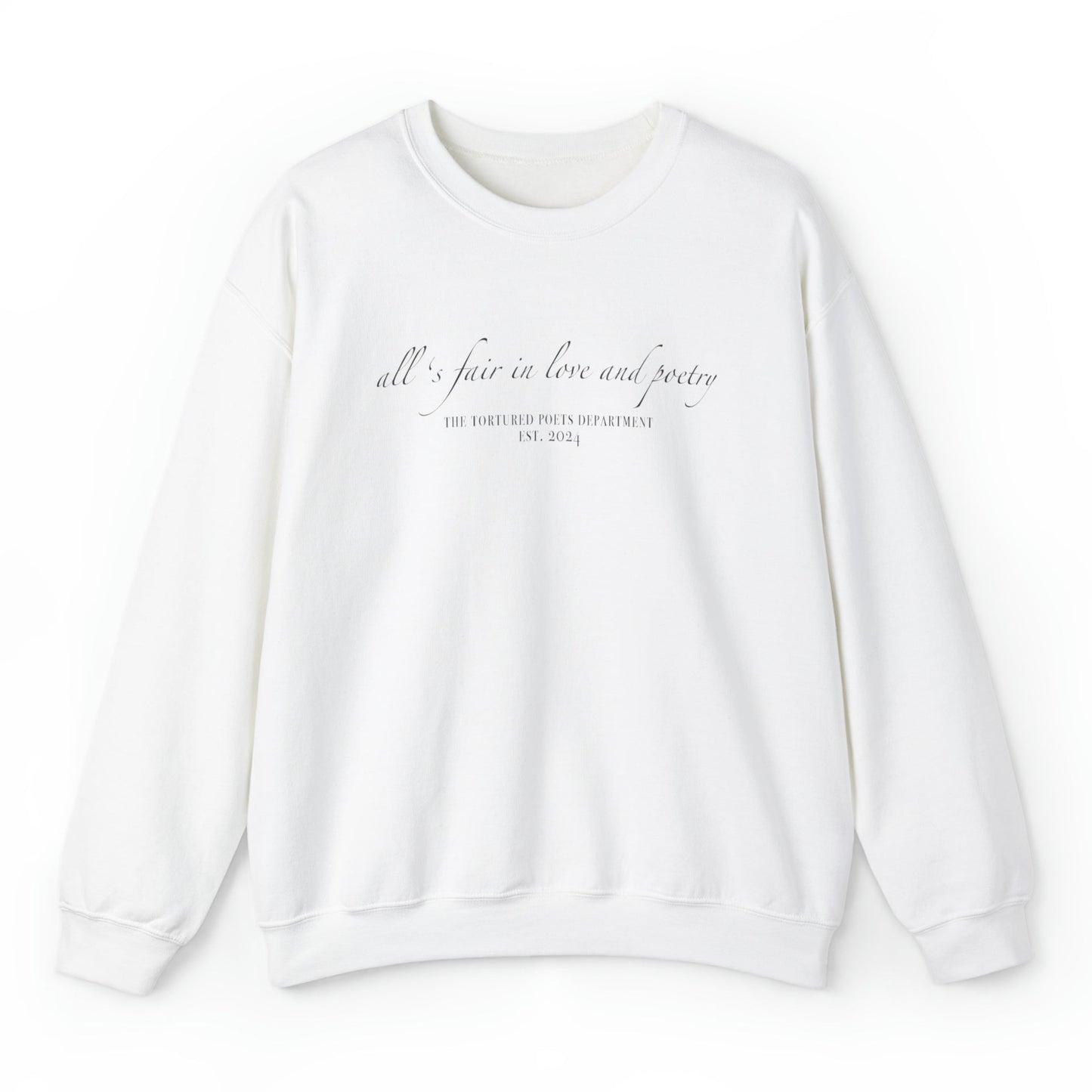 "all's fair in love and poetry" TS (The Tortured Poets Department TS 11) Unisex Heavy Blend™ Crewneck Sweatshirt