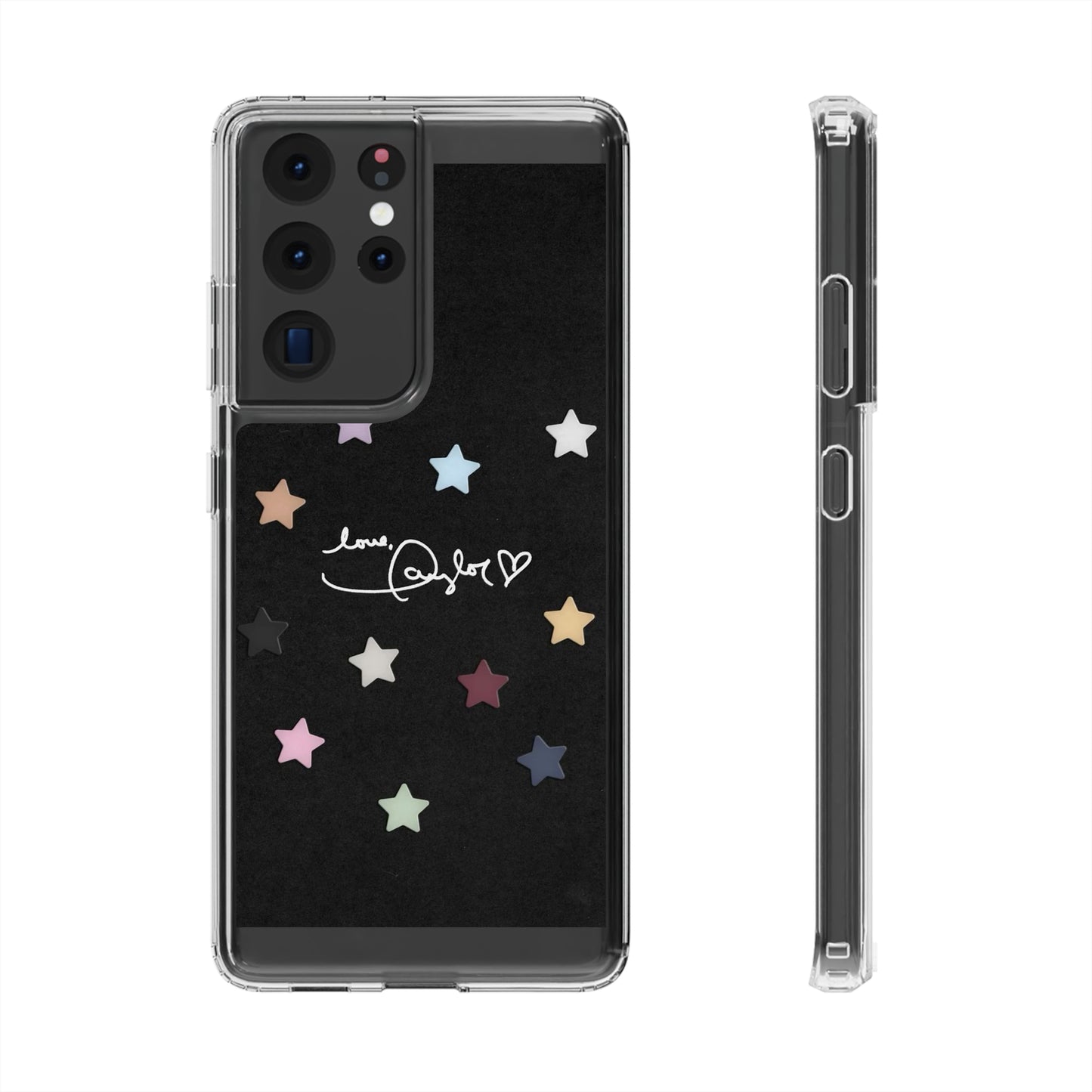 "Love, Taylor" Taylor Swift Confetti Black/Clear Phone Cases (Iphone & Samsung)