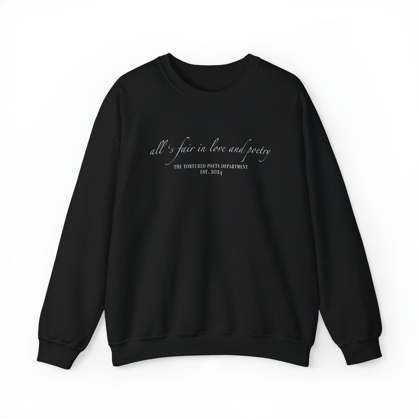 "all's fair in love and poetry" TS (The Tortured Poets Department TS 11) Unisex Heavy Blend™ Crewneck Sweatshirt