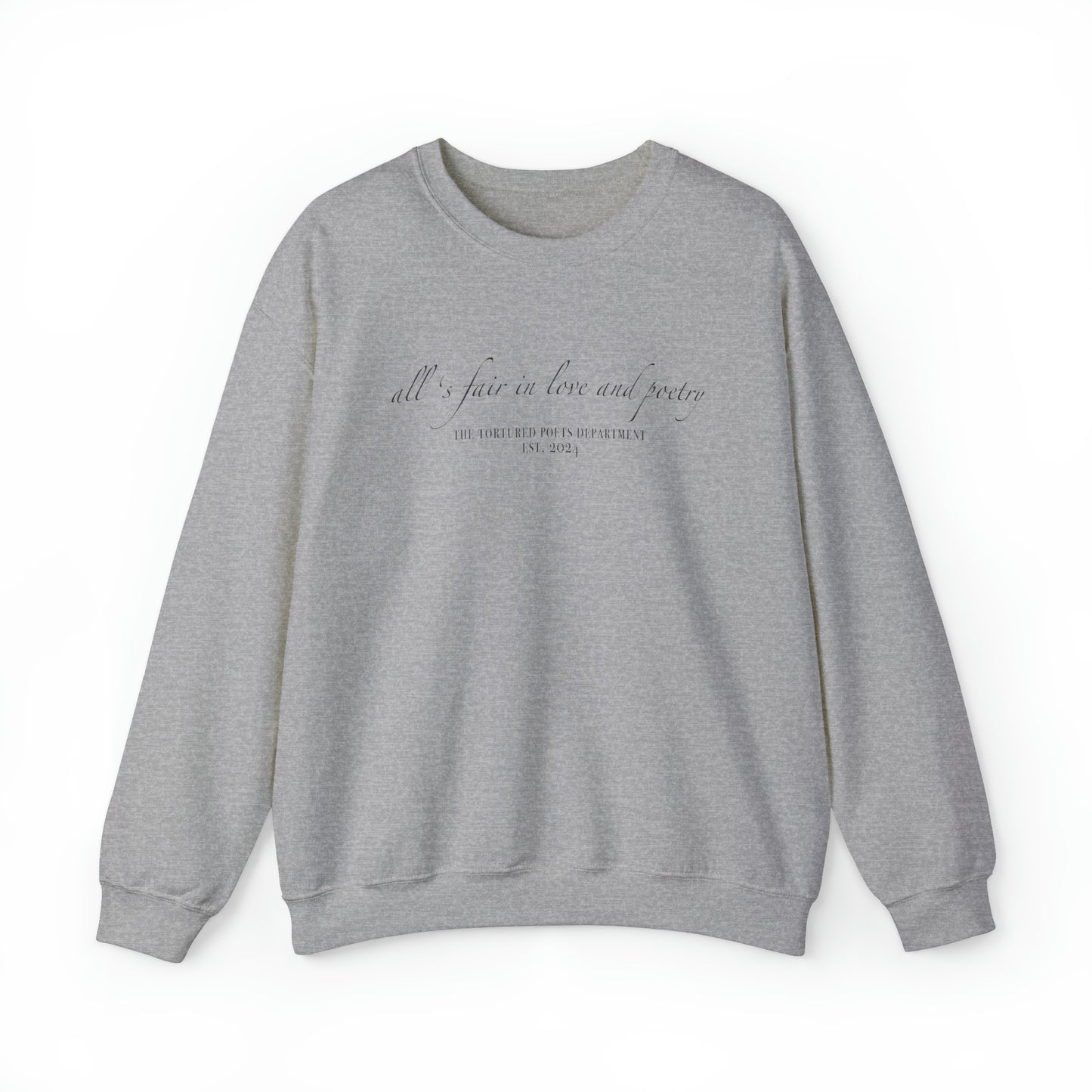 "all's fair in love and poetry" TS (The Tortured Poets Department TS 11) Unisex Heavy Blend™ Crewneck Sweatshirt