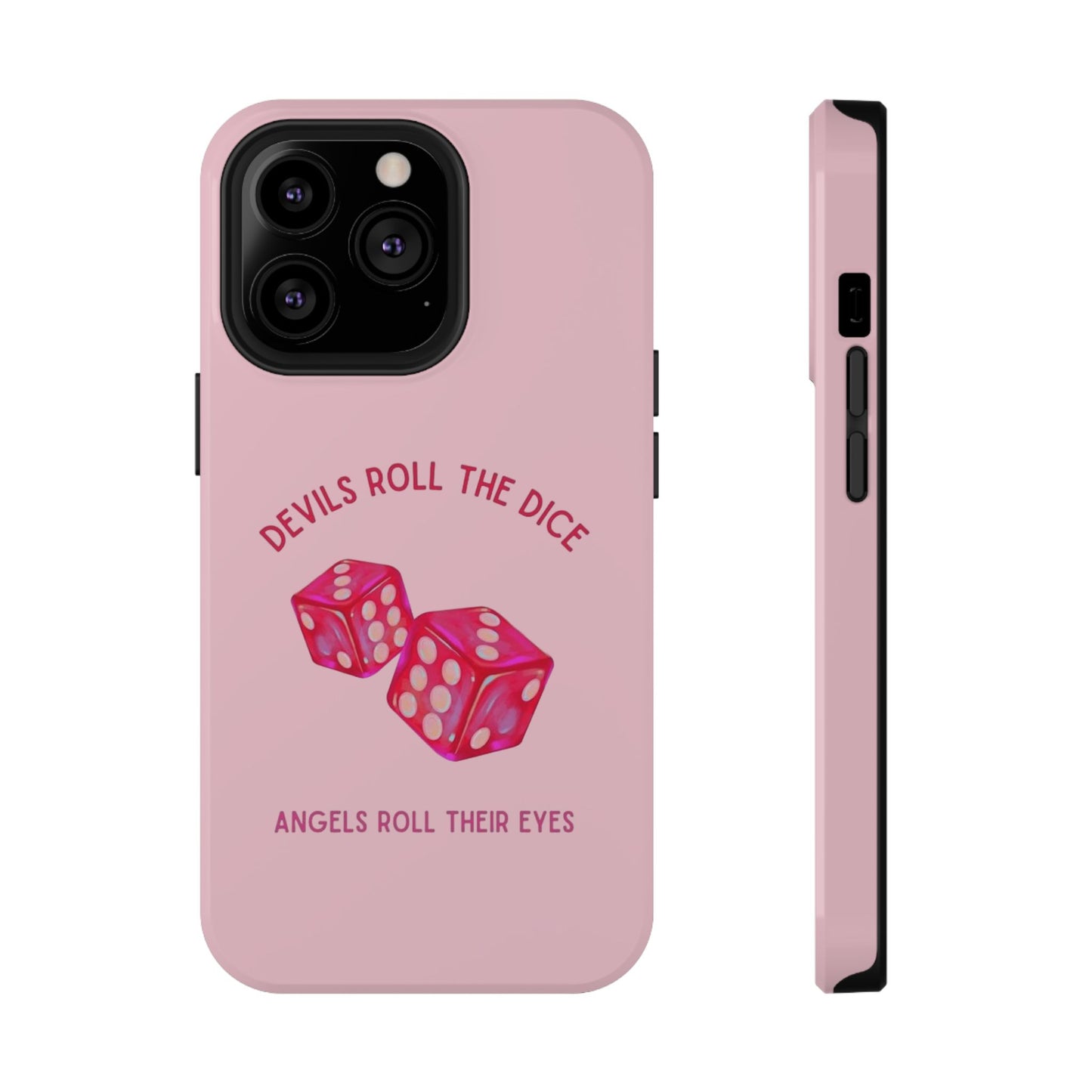 "Devils Roll The Dice, Angels Roll Their Eyes" Taylor Swift Cruel Summer (Lover) Pink Dice Impact-Resistant Phone Cases (Iphone & Samsung)