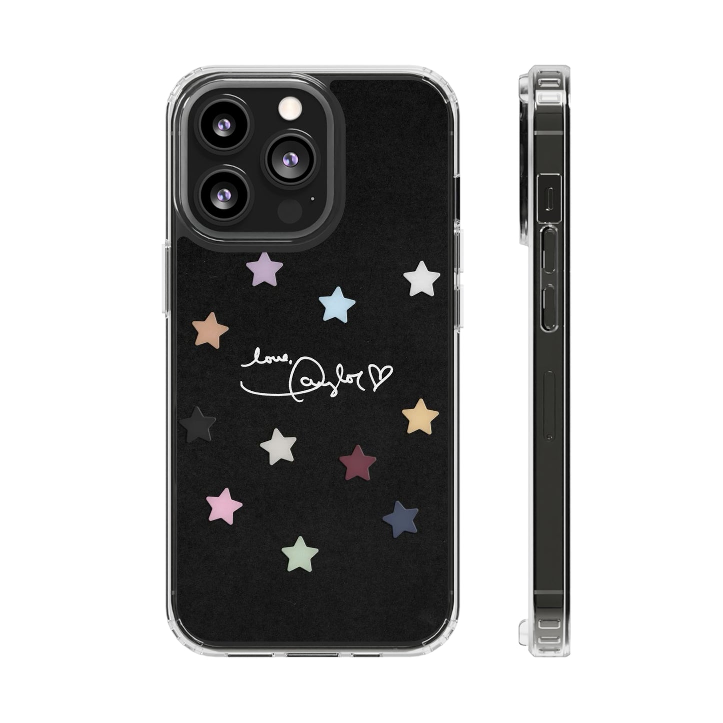 "Love, Taylor" Taylor Swift Confetti Black/Clear Phone Cases (Iphone & Samsung)