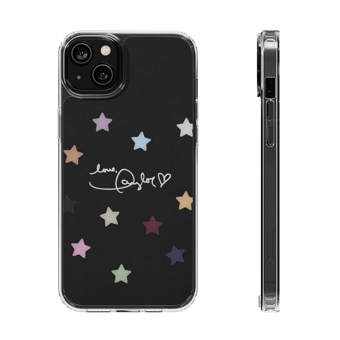 "Love, Taylor" Taylor Swift Confetti Black/Clear Phone Cases (Iphone & Samsung)