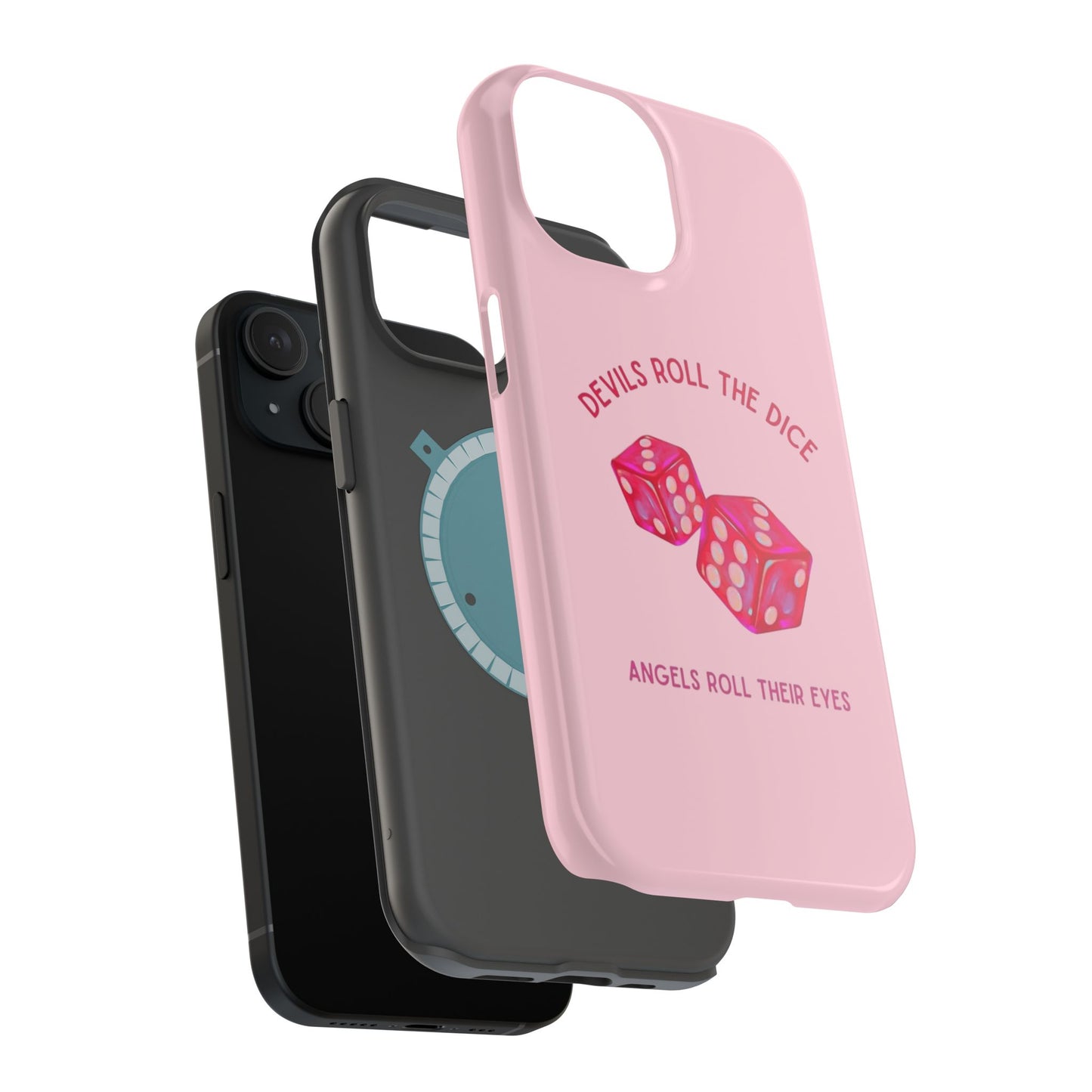 "Devils Roll The Dice, Angels Roll Their Eyes" Taylor Swift Cruel Summer (Lover) Pink Dice Impact-Resistant Phone Cases (Iphone & Samsung)