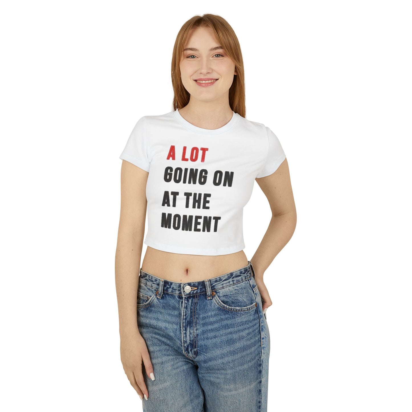 "A LOT GOING ON AT THE MOMENT" Taylor Swift Red (Era's Tour) Women's Baby Tee