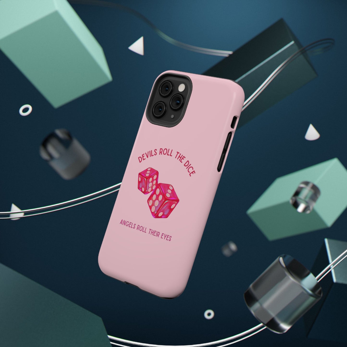 "Devils Roll The Dice, Angels Roll Their Eyes" Taylor Swift Cruel Summer (Lover) Pink Dice Impact-Resistant Phone Cases (Iphone & Samsung)