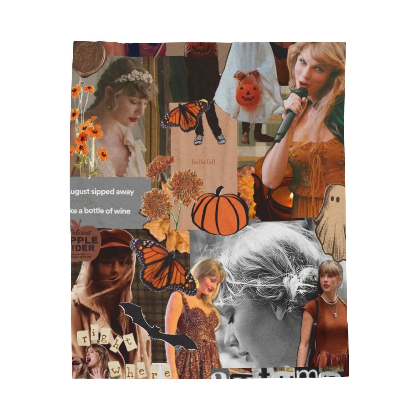 Taylor Swift Fall/Autumn (Red, Folklore, Evermore) Velveteen Plush Blanket