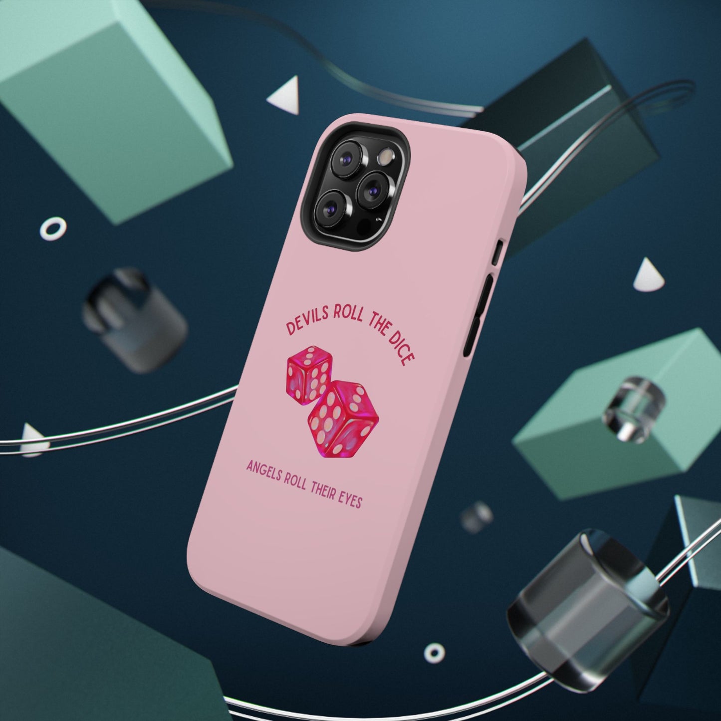 "Devils Roll The Dice, Angels Roll Their Eyes" Taylor Swift Cruel Summer (Lover) Pink Dice Impact-Resistant Phone Cases (Iphone & Samsung)