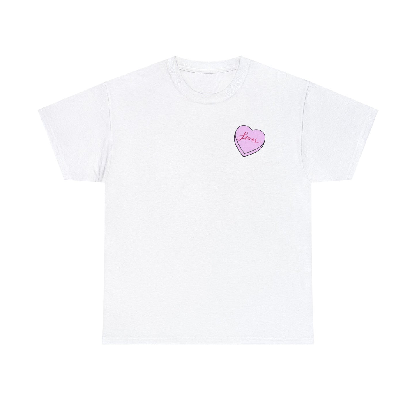 TS "Lover" Valentine's Day Candy Heart Unisex Heavy Cotton Tee