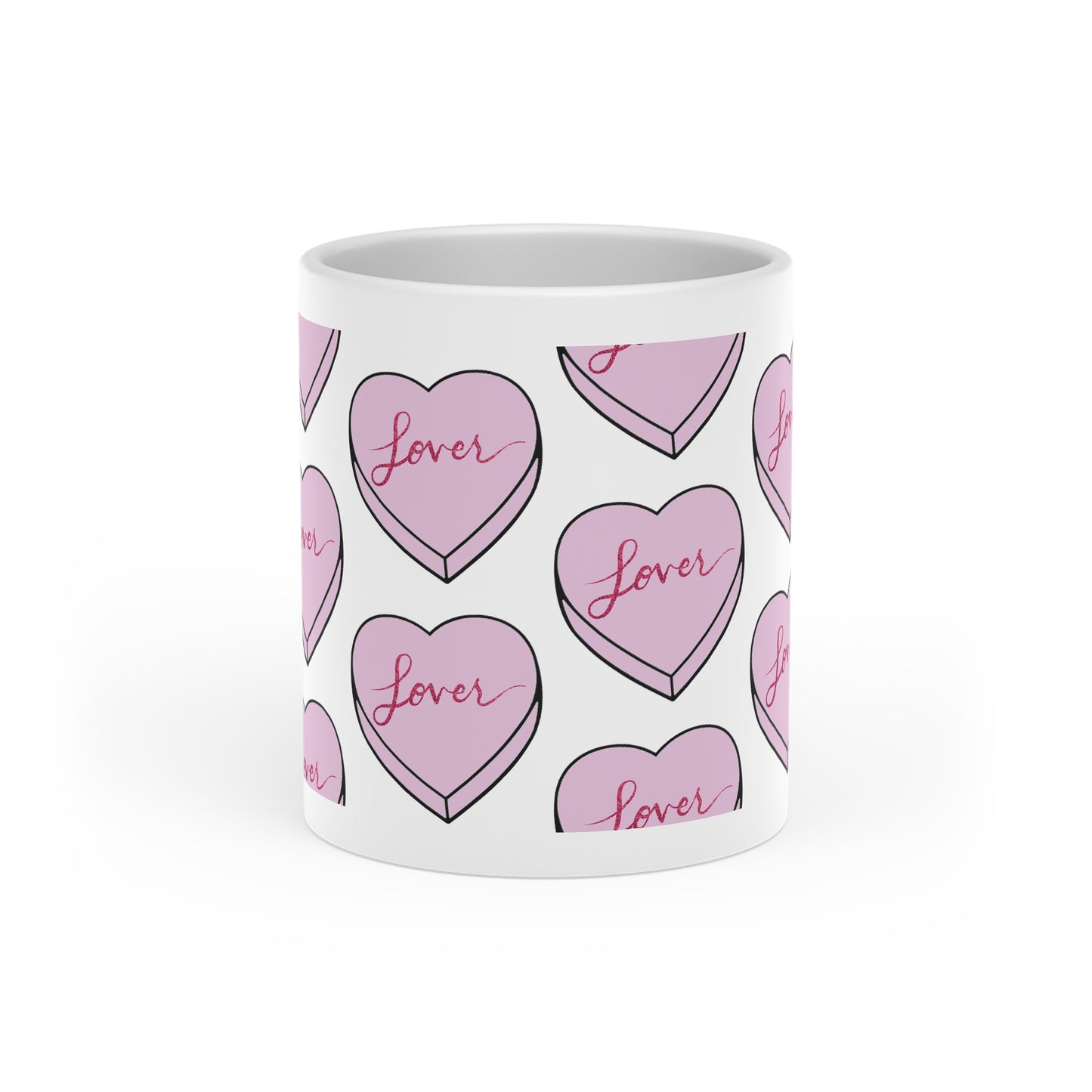 TS "Lover" Valentine's Day Candy Heart Heart-Shaped Mug