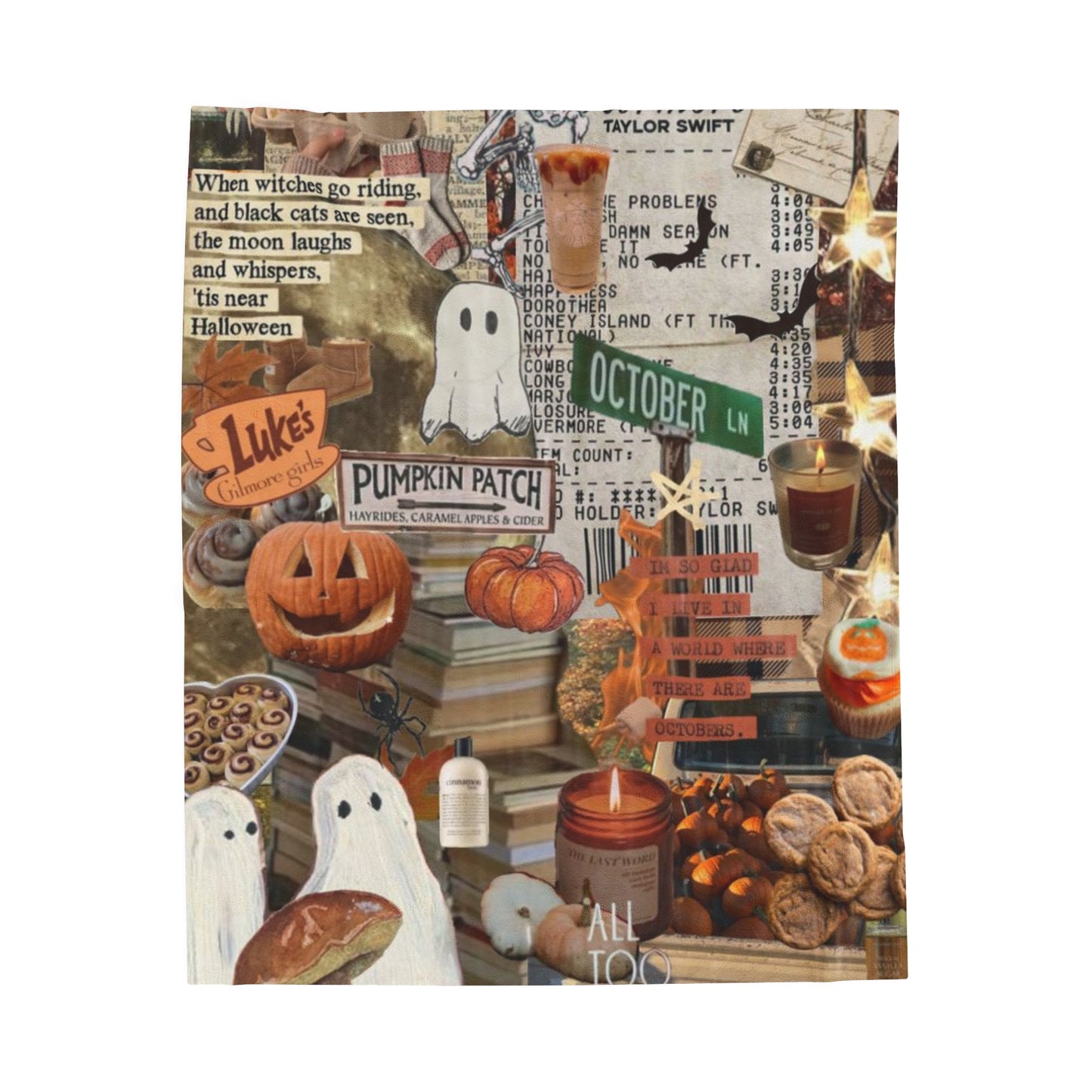 Subtle Taylor Swift Halloween/Fall Velveteen Plush Blanket